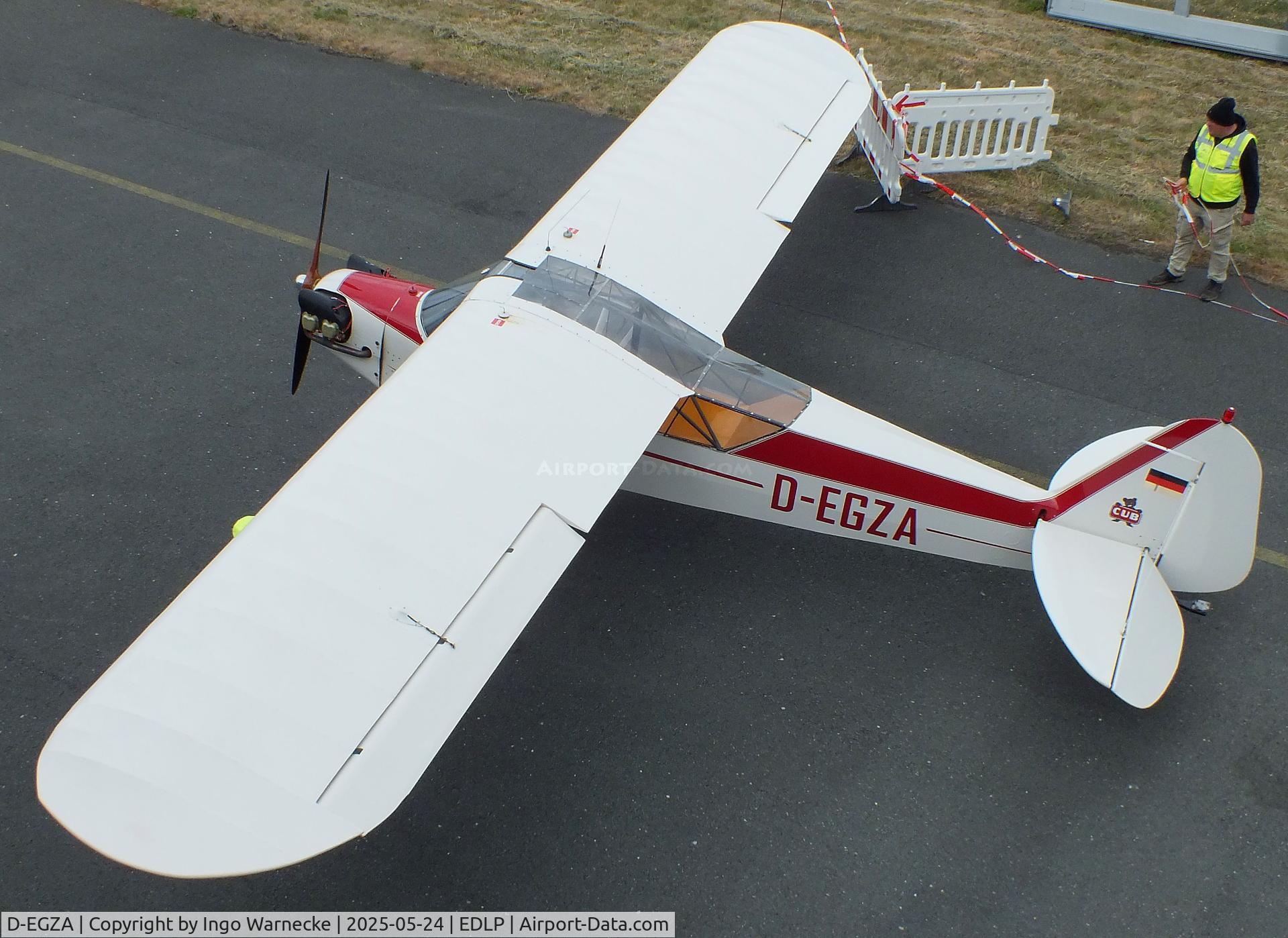 D-EGZA, 1964 Piper J-3C-65 Cub C/N 10086, Piper J3C-65 Cub at the 2025 Quax Hangartage / Hangardays at Paderborn Lippstadt airport
