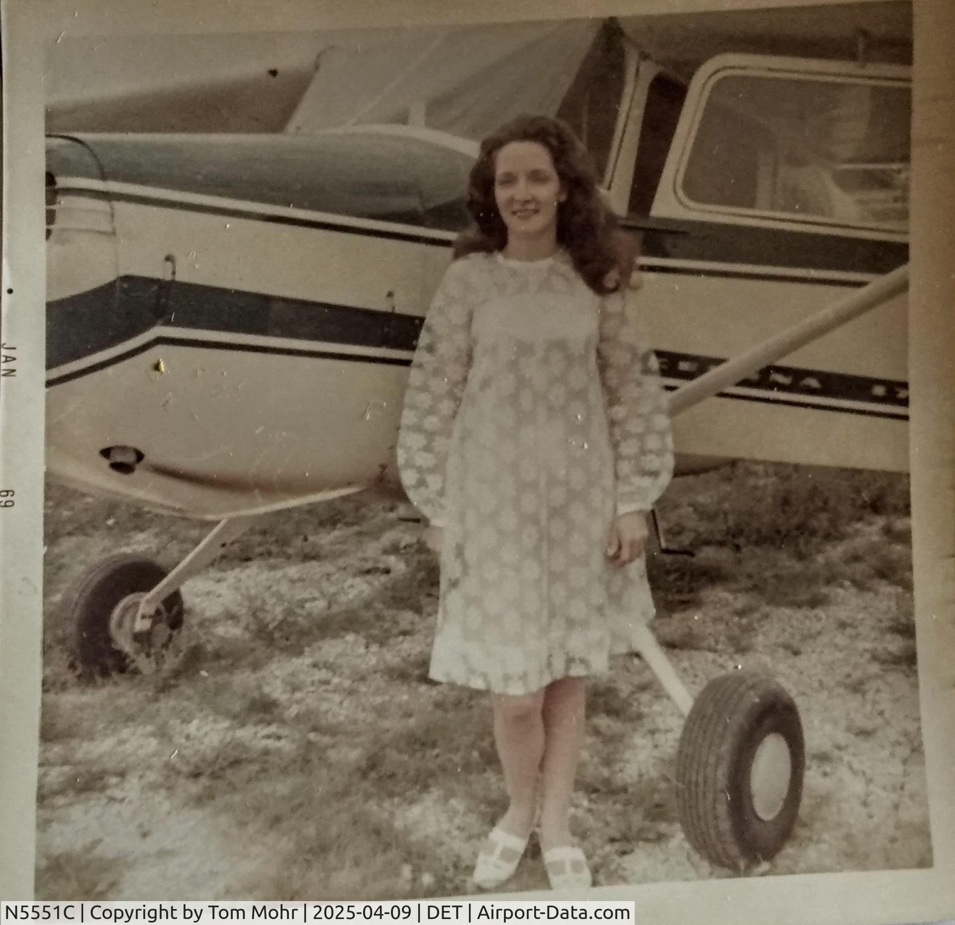 N5551C, 1950 Cessna 170A C/N 19604, Picture taken in Michigan in 1969.