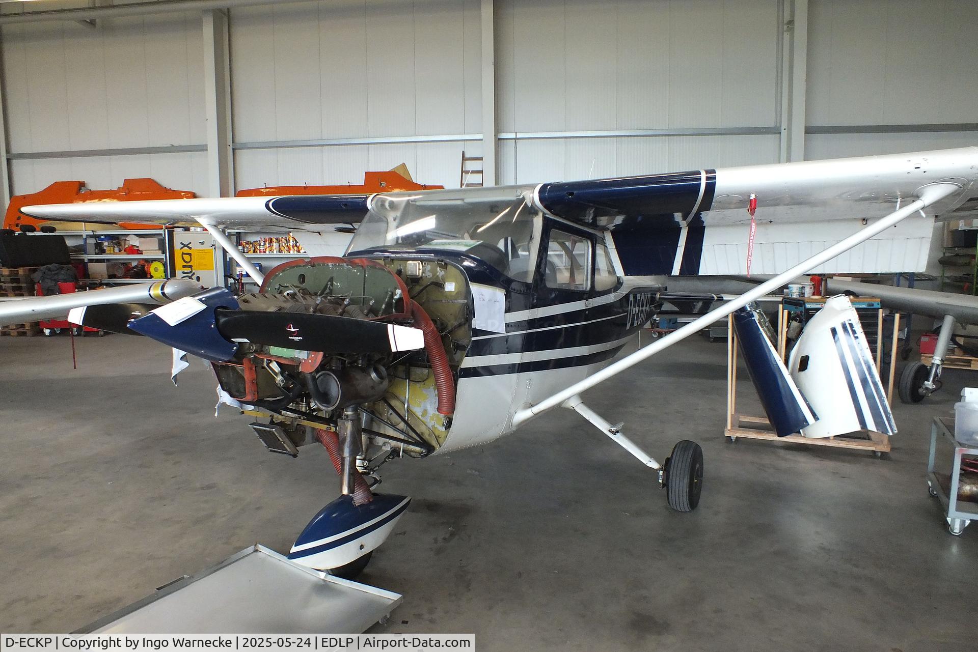 D-ECKP, 1971 Reims F172K Skyhawk C/N 0768, Cessna (Reims) F172K Skyhawk (undergoing maintenance) at the 2025 Quax Hangartage / Hangardays at Paderborn Lippstadt airport