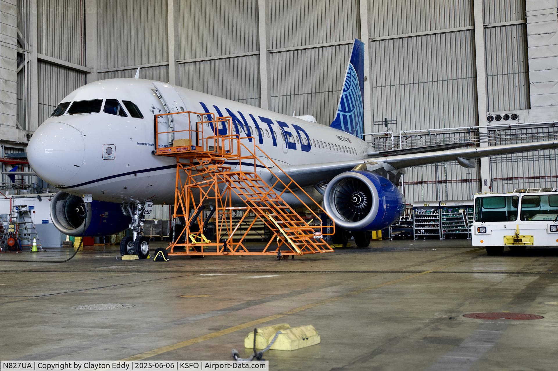 N827UA, 1999 Airbus A319-131 C/N 1022, SFO 2025