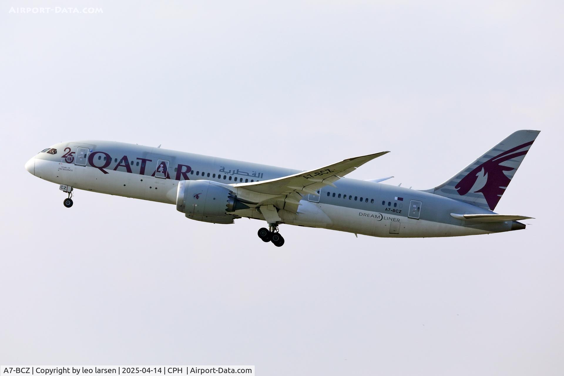 A7-BCZ, 2015 Boeing 787-8 Dreamliner Dreamliner C/N 38344, Copenhagen 14.4.2025