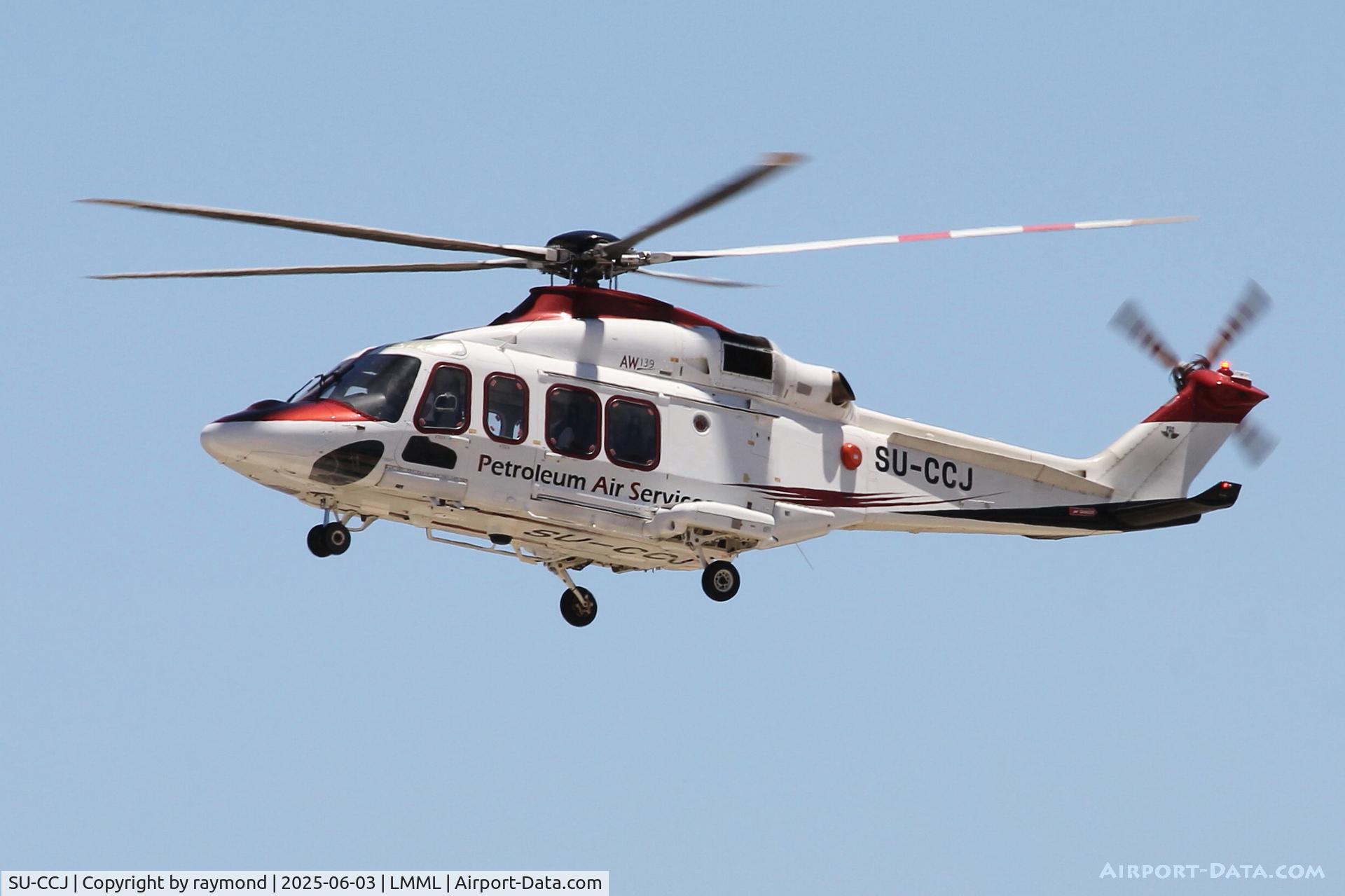 SU-CCJ, AgustaWestland AW 139 C/N 31898, AgustaWestland AW139 reg SU-CCJ of Petroleum Air Services landing on RW31 in Malta.