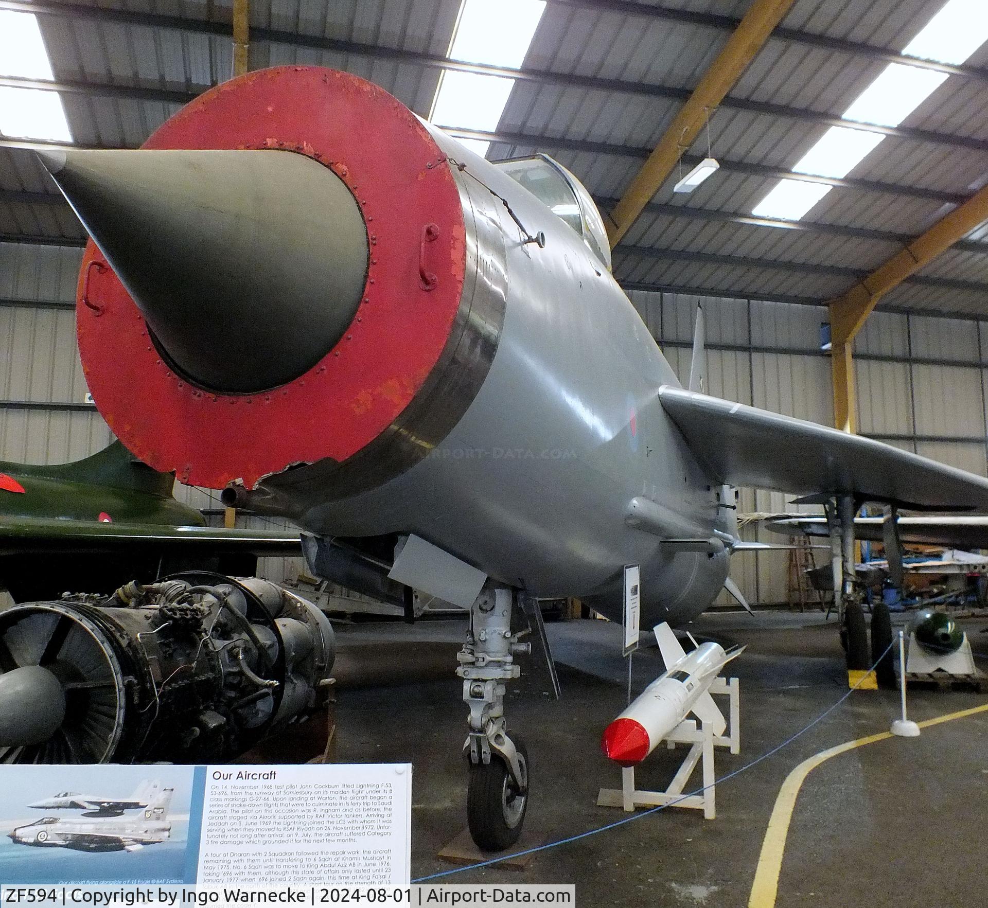 ZF594, English Electric Lightning F.53 C/N 95303, English Electric Lightning F53 (ex RSAF 53-696, displayed as XS933) at the NELSAM, Sunderland