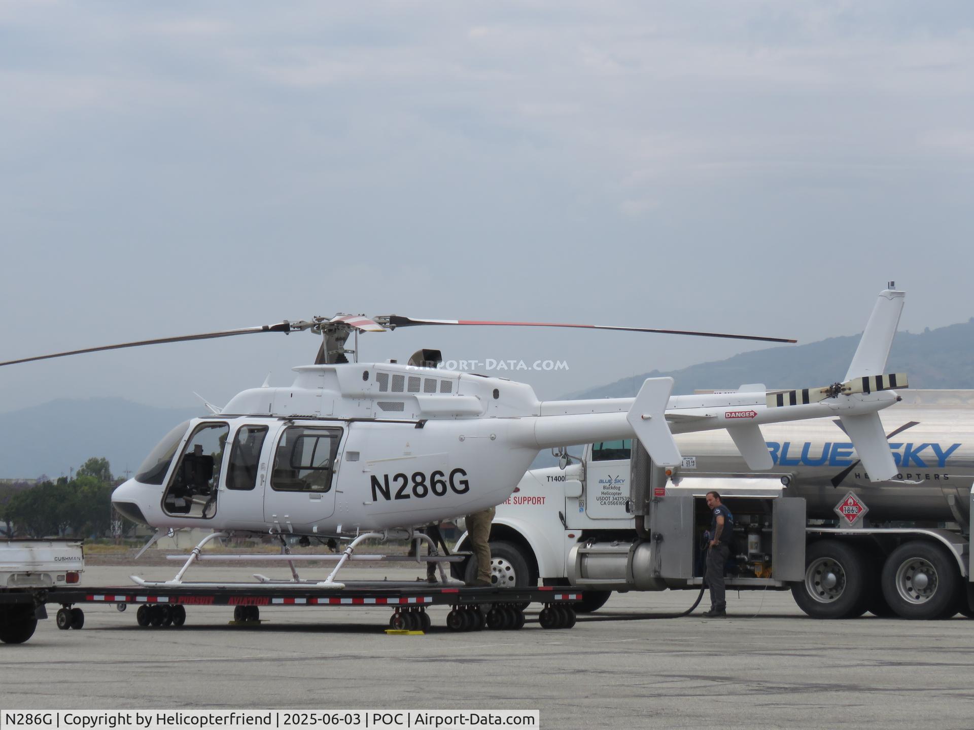 N286G, 1996 Bell 407 C/N 53042, Being fueled