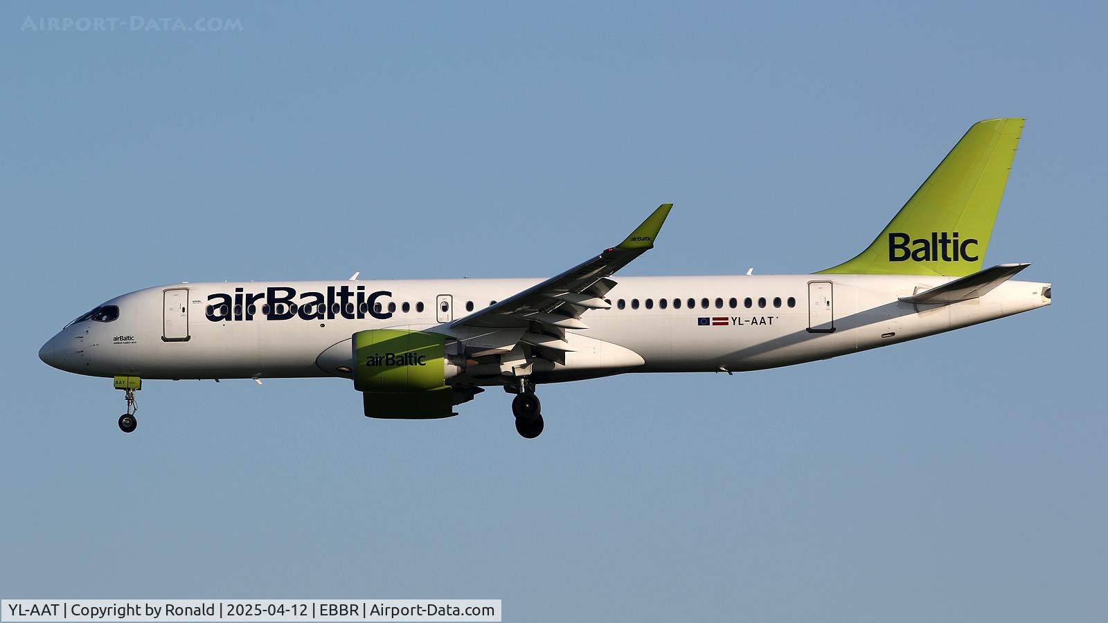 YL-AAT, 2019 Airbus A220-300 C/N 55055, at ebbr