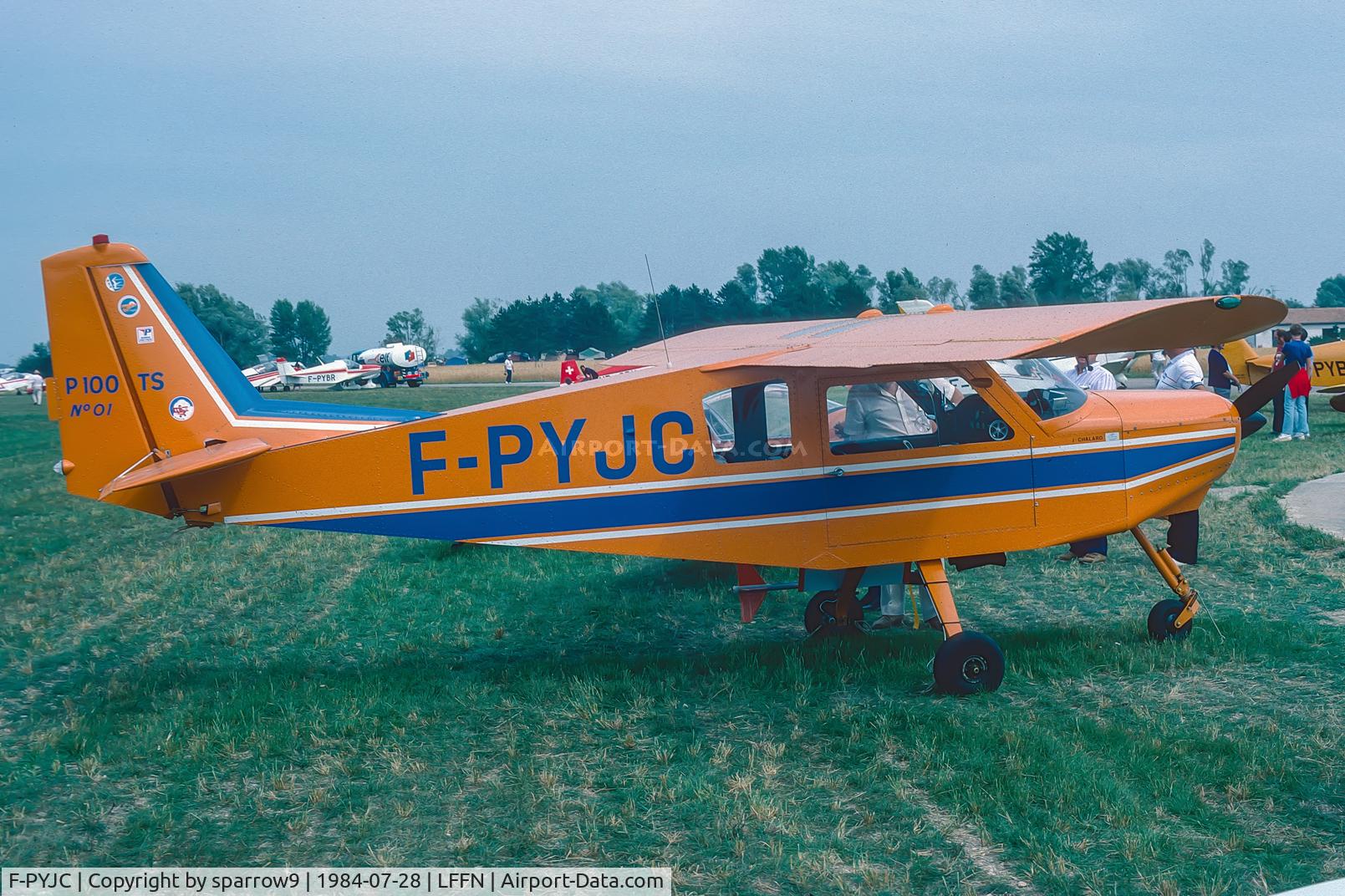 F-PYJC, 1979 Pottier P-100TS C/N 01, Home-builders meeting at Brienne-Le-Château. 
Scanned from a slide.