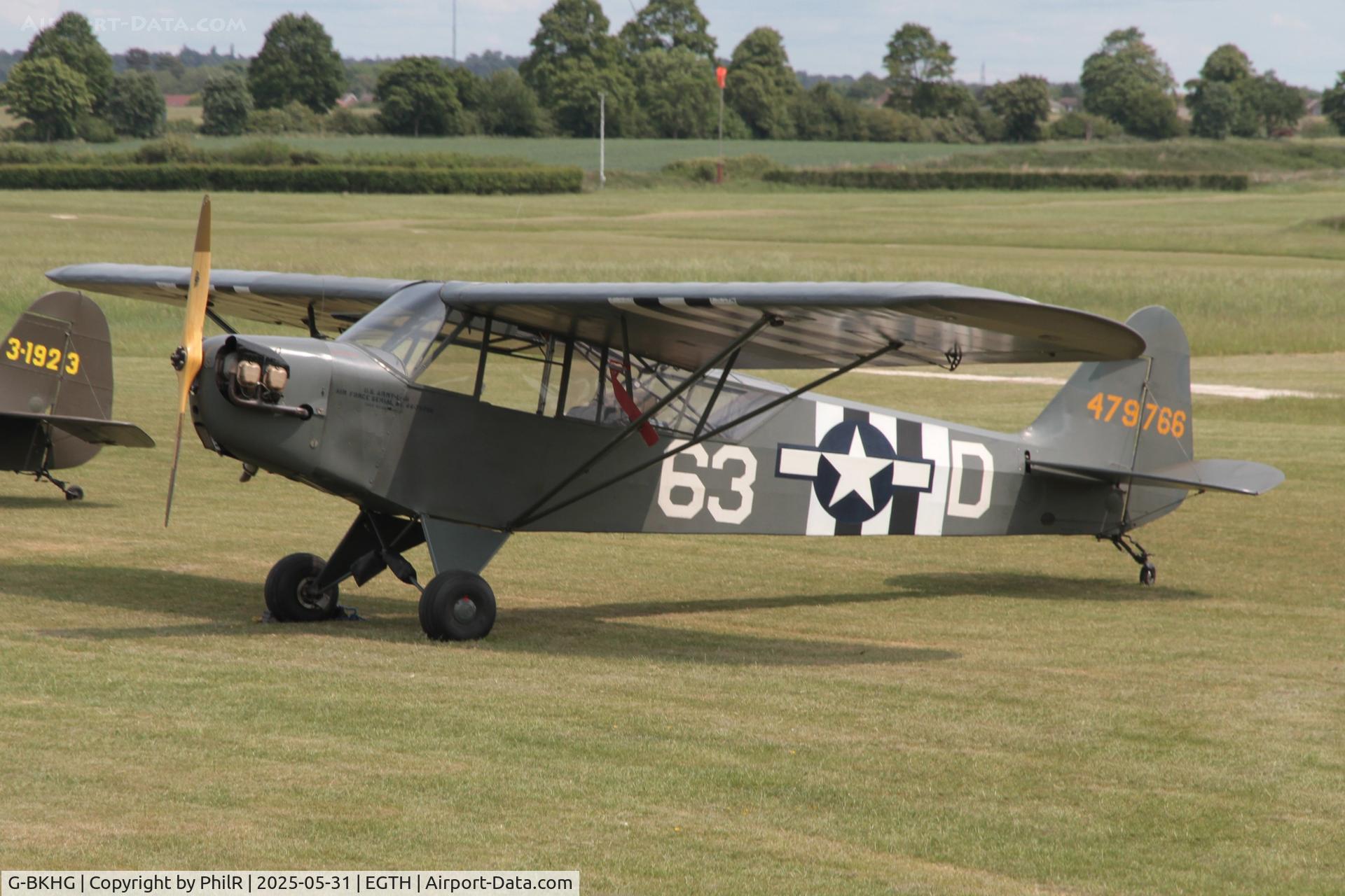 G-BKHG, 1942 Piper L-4H Grasshopper (J3C-65D) C/N 12062, 44-79766 (G-BKHG) 1944 Piper J-3C-65 Cub (L-4H Grasshopper) Military Day Old Warden