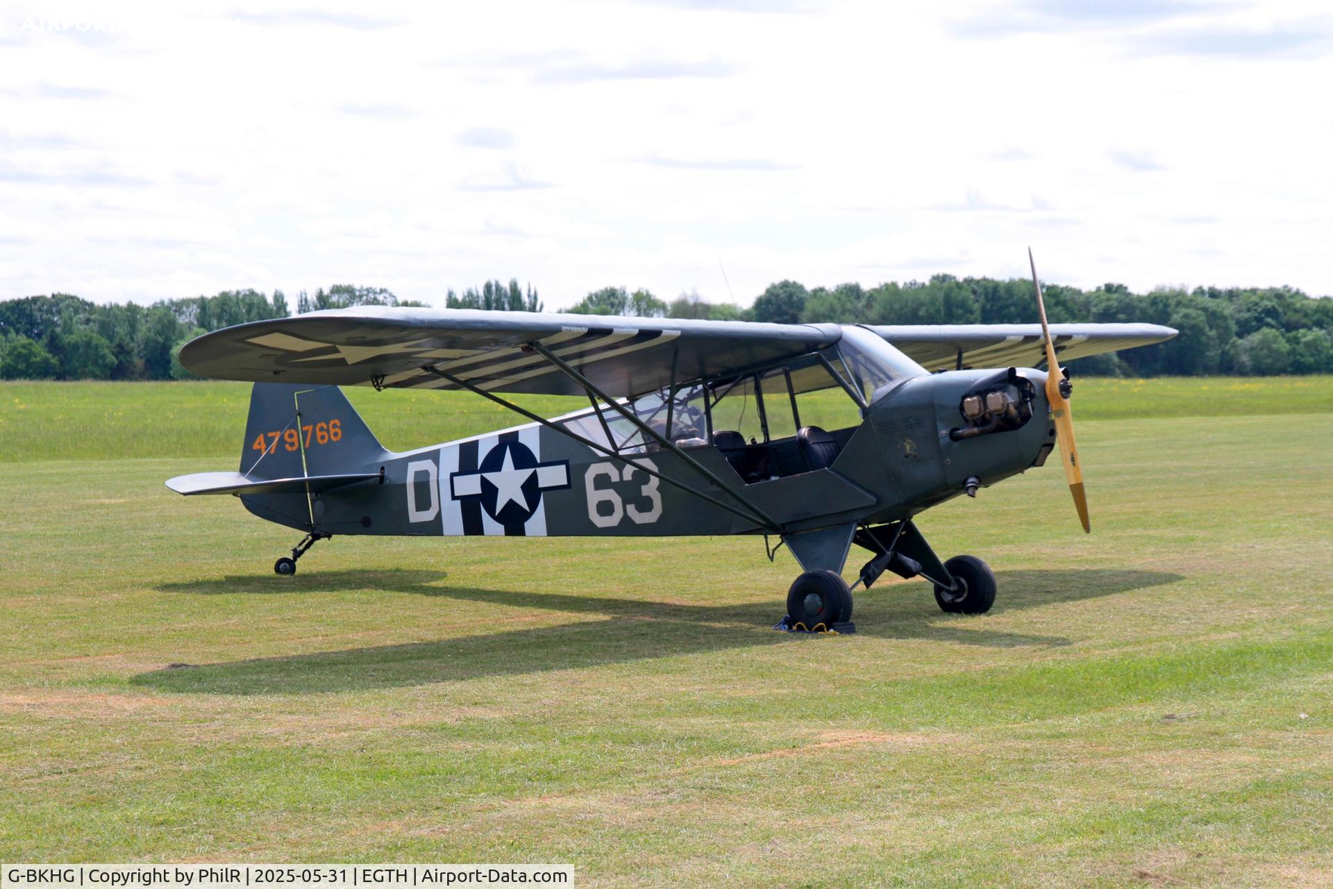 G-BKHG, 1942 Piper L-4H Grasshopper (J3C-65D) C/N 12062, 479766 (G-BKHG) 1944 Piper J3C-65 Cub (L-4H Grasshopper) Military Day Old Warden 