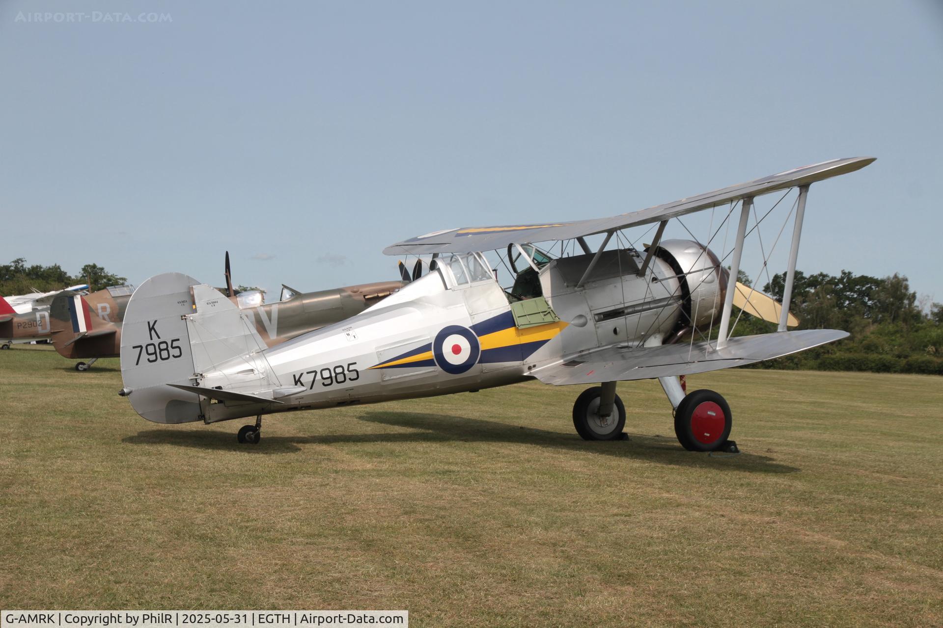 G-AMRK, 1937 Gloster Gladiator Mk1 C/N [L8032], K7985 (G-AMRK) 1937 Gloster Gladiator I  RAF Military Day Old Warden
