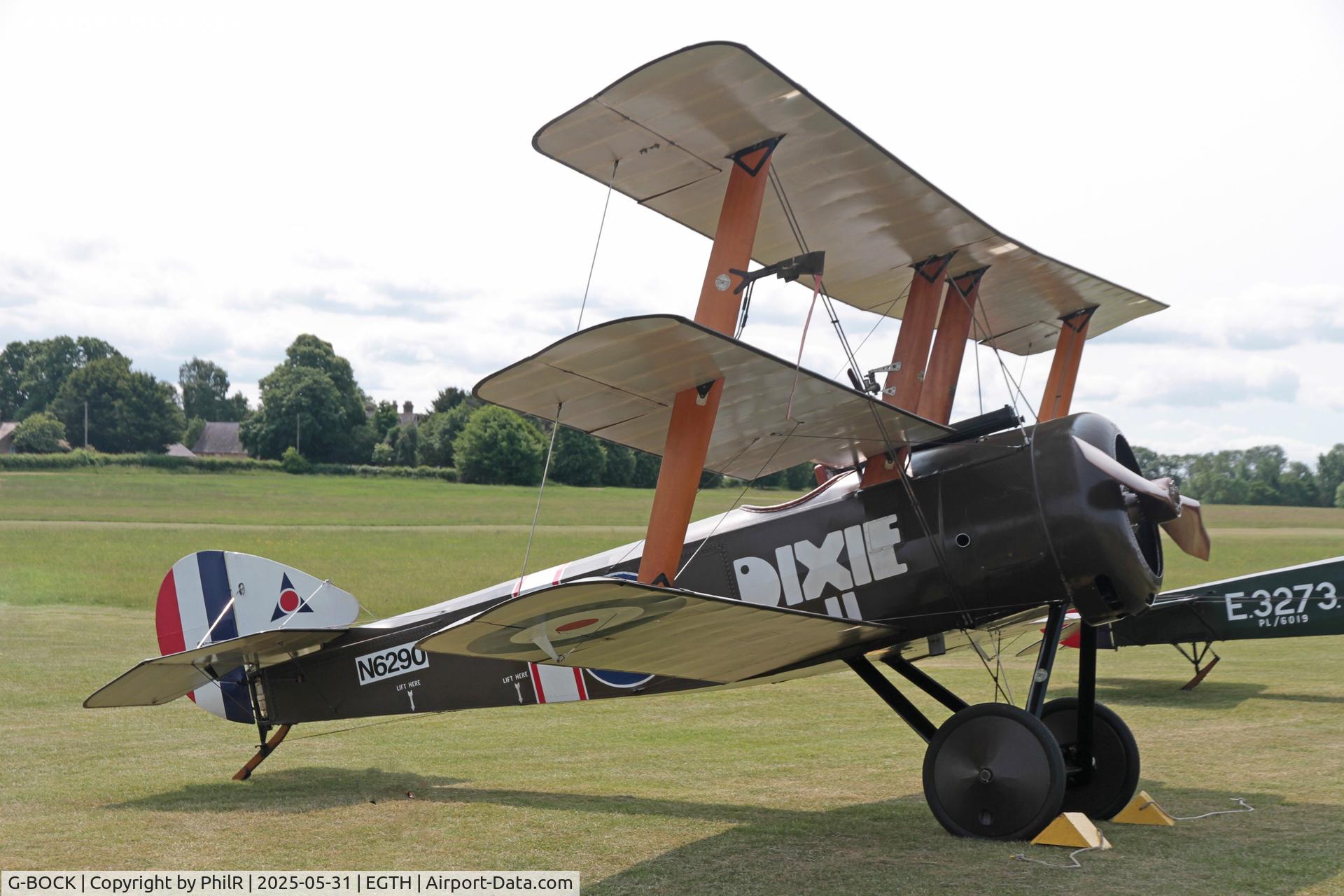 G-BOCK, 1980 Sopwith Triplane Replica C/N NAW-1, 'N6290' (G-BOCK) 1988 Northern Aeroplane Workshops replica Sopwith Triplane Military Day Old Warden 31.05.25