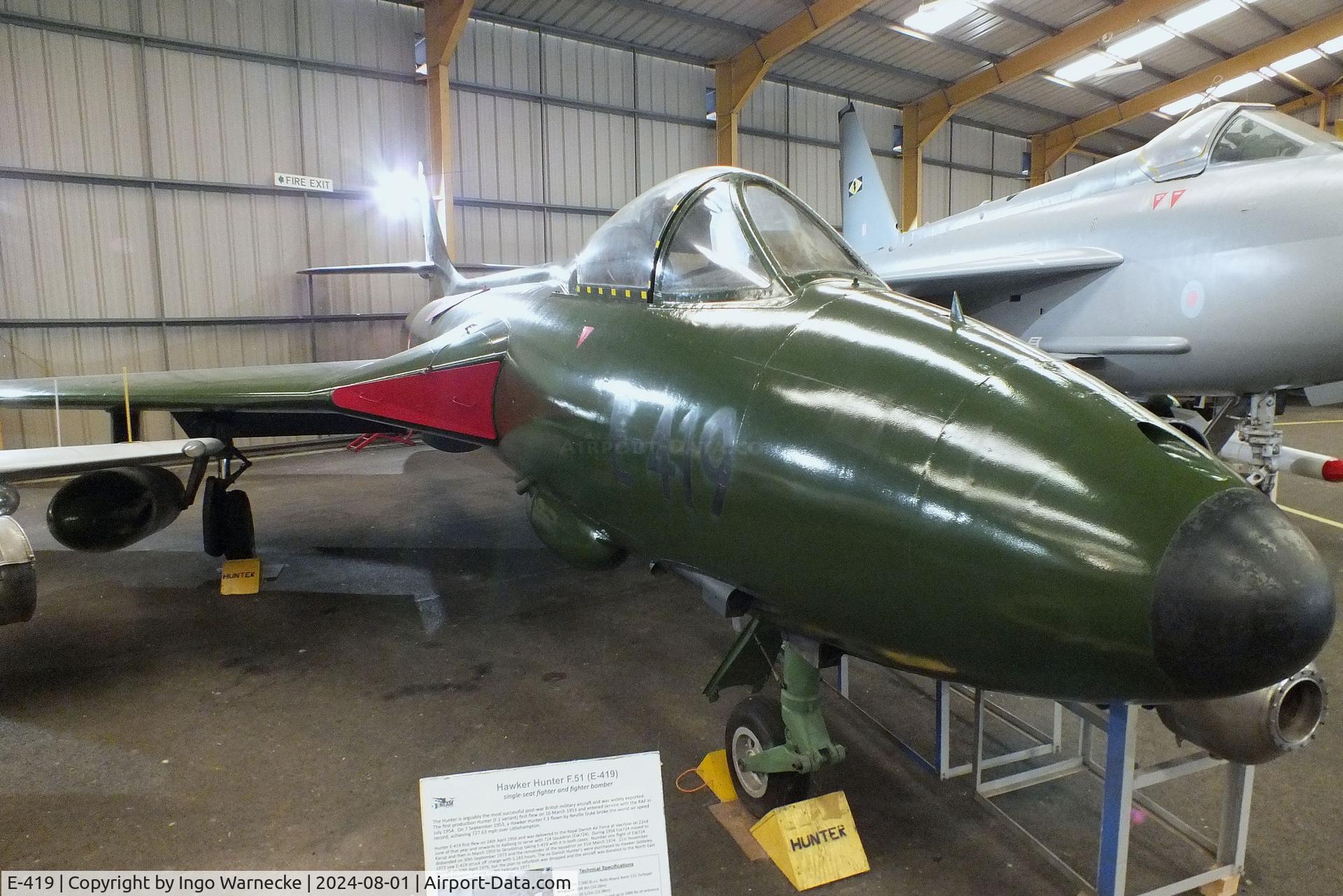 E-419, Hawker Hunter F.51 C/N 41H-680278, Hawker Hunter F51 at the NELSAM, Sunderland