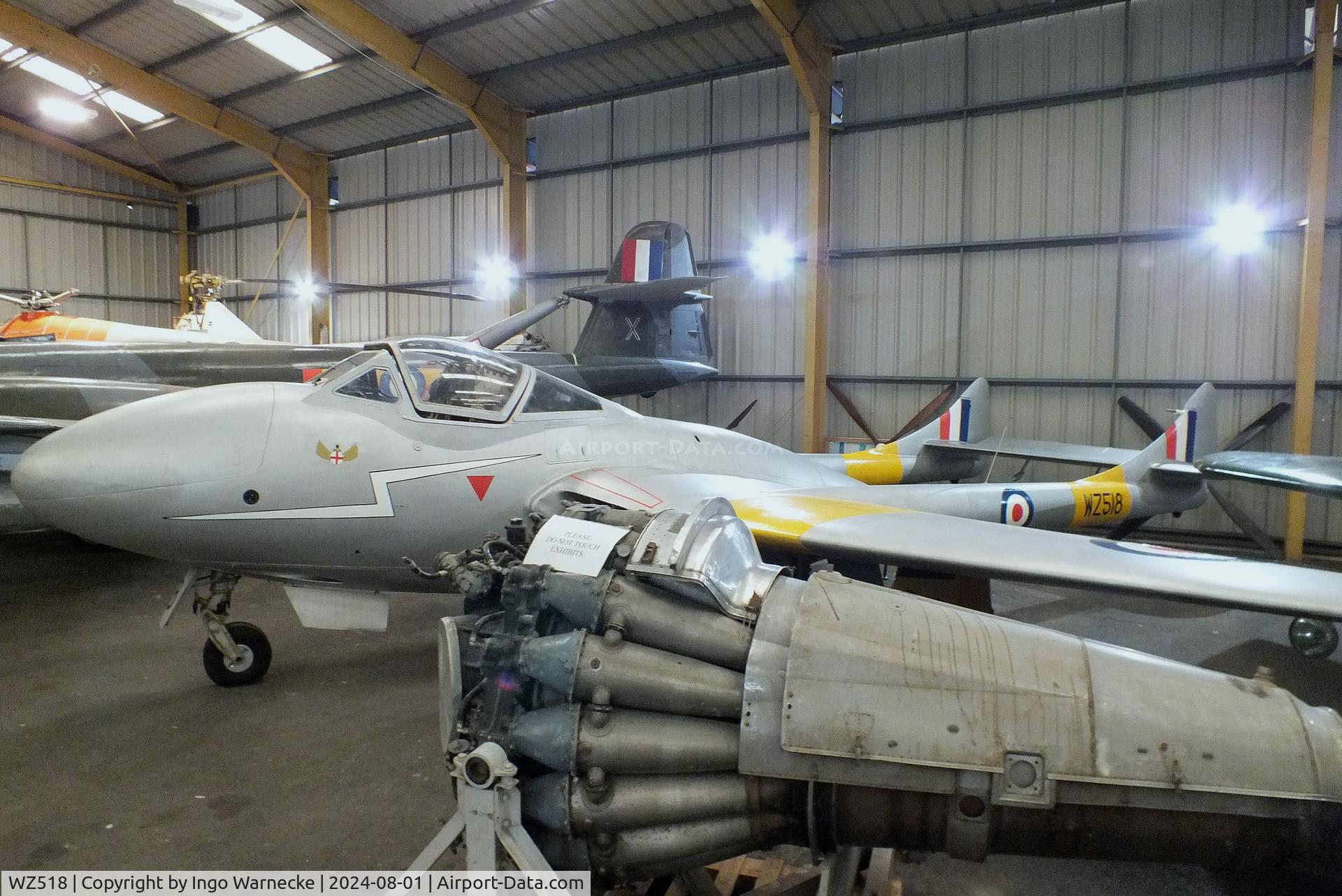 WZ518, De Havilland DH-115 Vampire T.11 C/N 15105, De Havilland D.H.115 Vampire T11 at the NELSAM, Sunderland