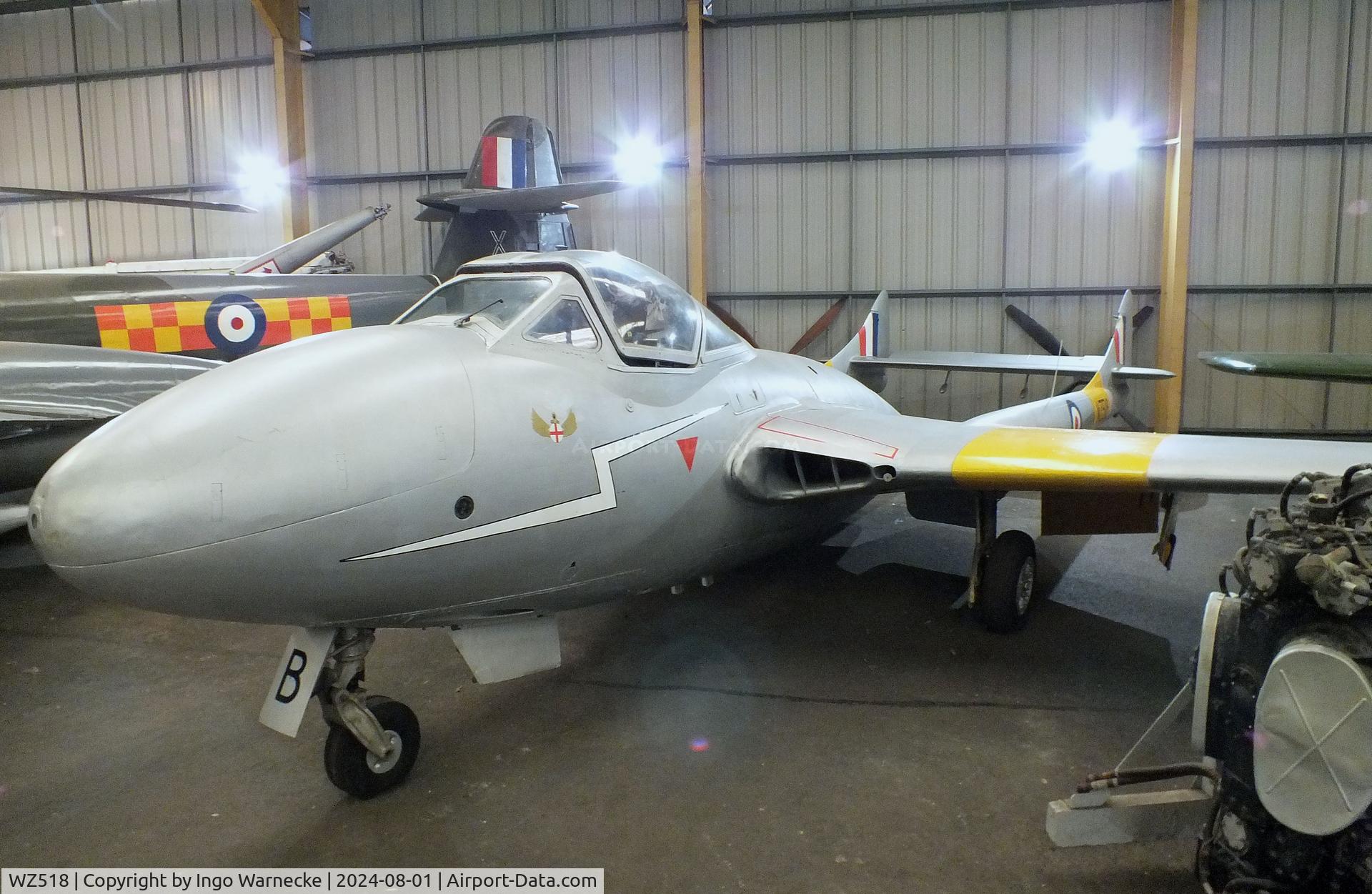 WZ518, De Havilland DH-115 Vampire T.11 C/N 15105, De Havilland D.H.115 Vampire T11 at the NELSAM, Sunderland