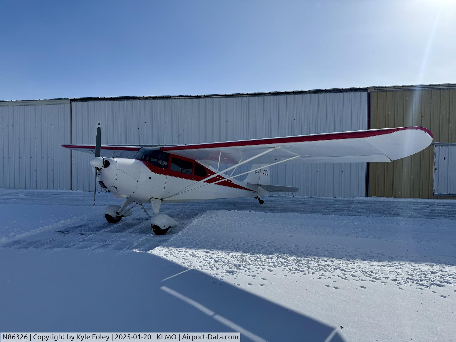 N86326, 1946 Aeronca 11AC Chief C/N 11AC-132, Currently based out of KLMO. Flies often.