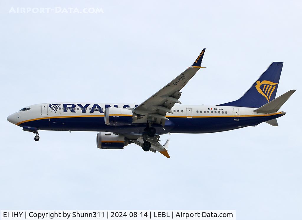 EI-IHY, 2023 Boeing 737-8MAX 200 C/N 67095, Landing rwy 24R