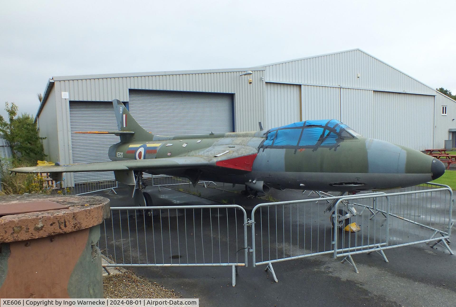 XE606, Hawker Hunter F.6A C/N 41H-679964, Hawker Hunter F6A (displayed as 'XE620') temporarily at the NELSAM, Sunderland