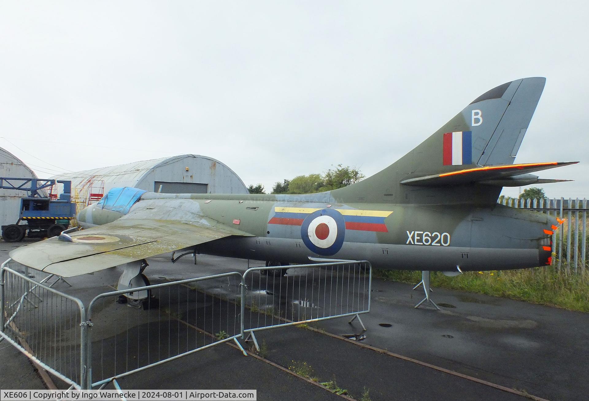 XE606, Hawker Hunter F.6A C/N 41H-679964, Hawker Hunter F6A (displayed as 'XE620') temporarily at the NELSAM, Sunderland
