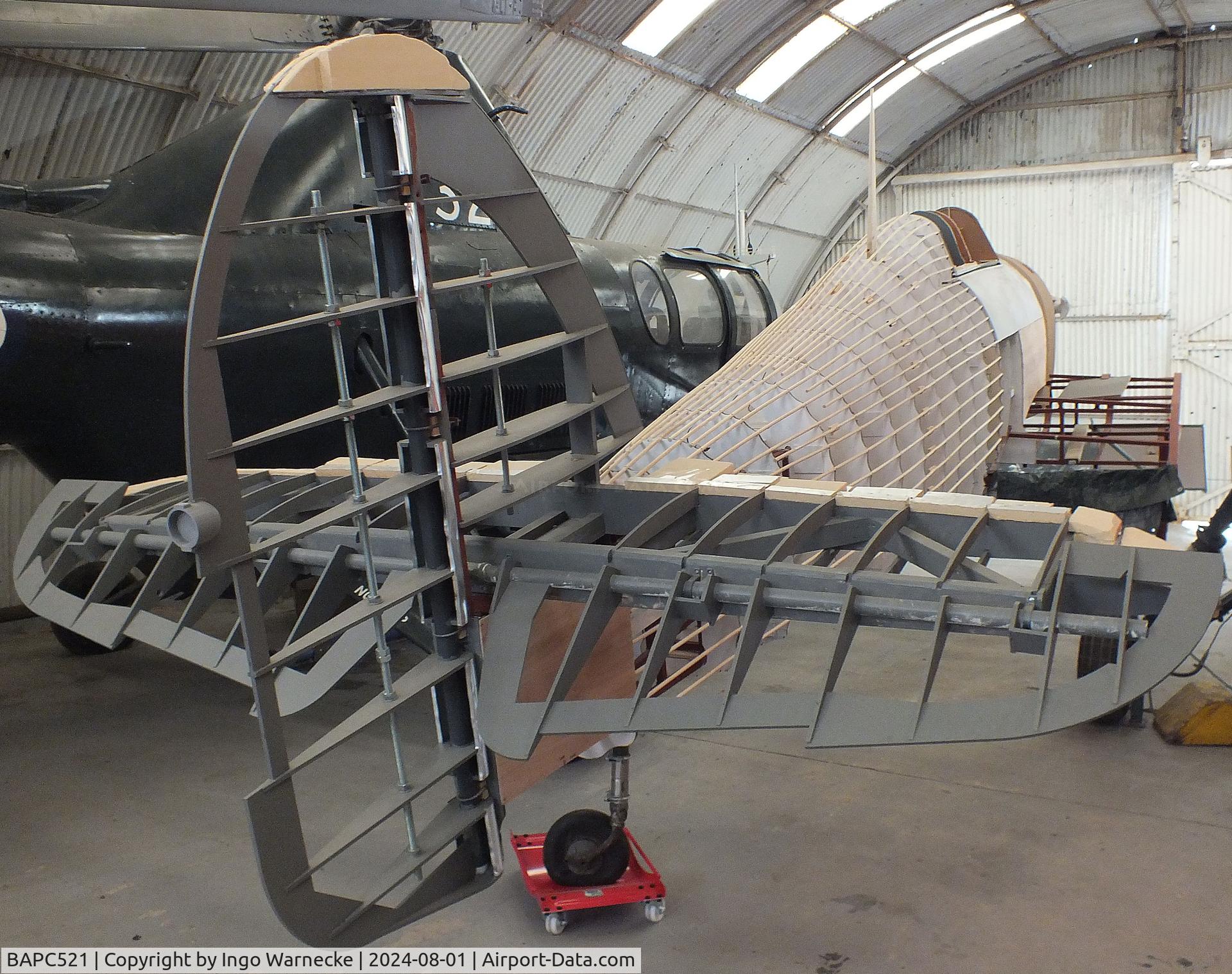 BAPC521, NELSAM Hawker Hurricane I full scale model C/N 01, Hawker Hurricane I fulls scale model under construction by NELSAM at the NELSAM, Sunderland