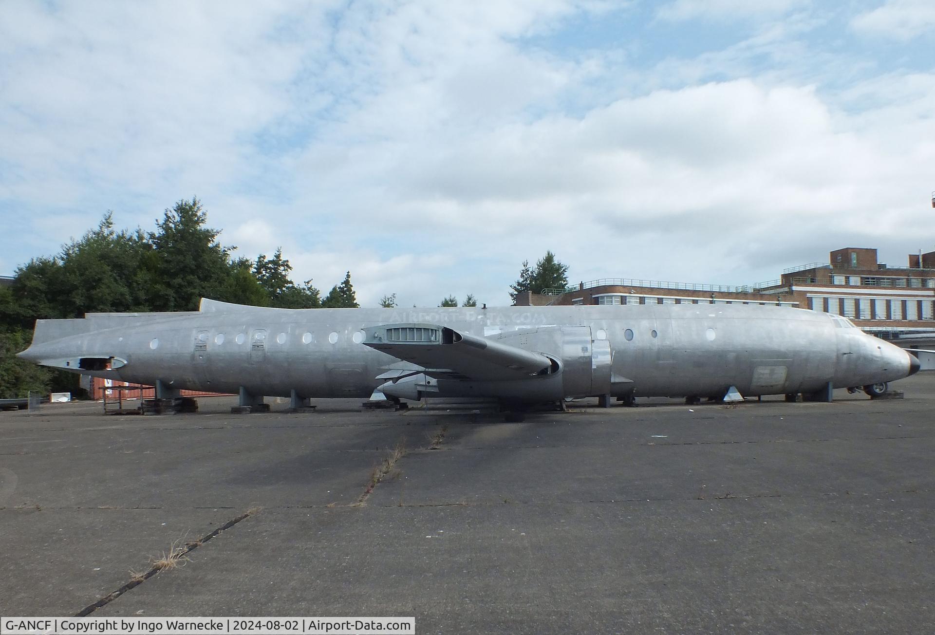 G-ANCF, 1959 Bristol 175 Britannia 308F C/N 12922, Bristol Britannia 308F being restored at the Speke Aerodrome Heritage Group Collection, behind the old terminal of Speke Airport, Liverpool