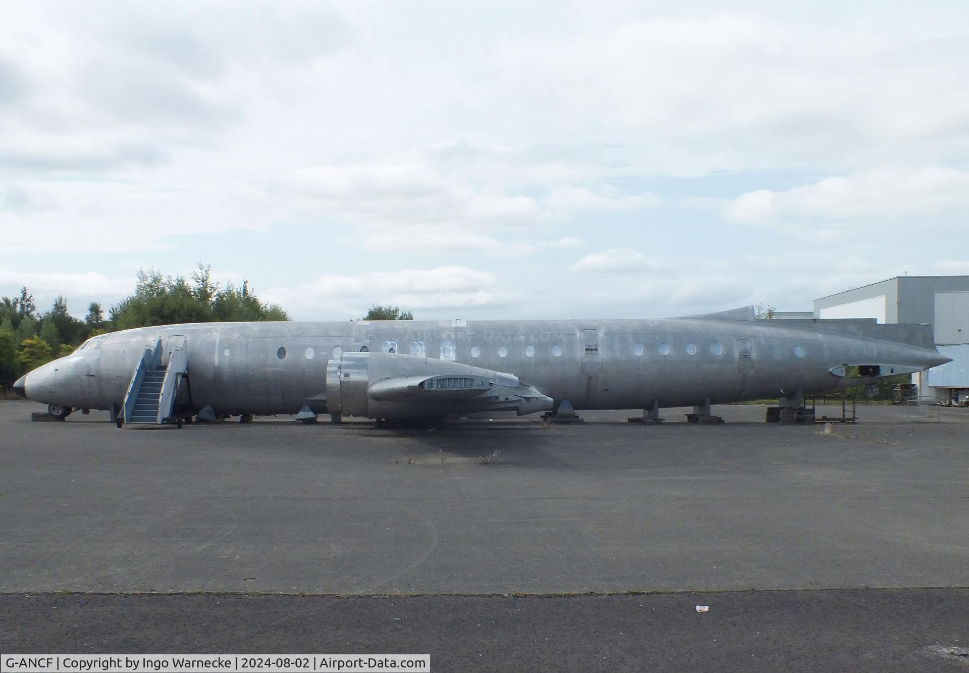 G-ANCF, 1959 Bristol 175 Britannia 308F C/N 12922, Bristol Britannia 308F being restored at the Speke Aerodrome Heritage Group Collection, behind the old terminal of Speke Airport, Liverpool