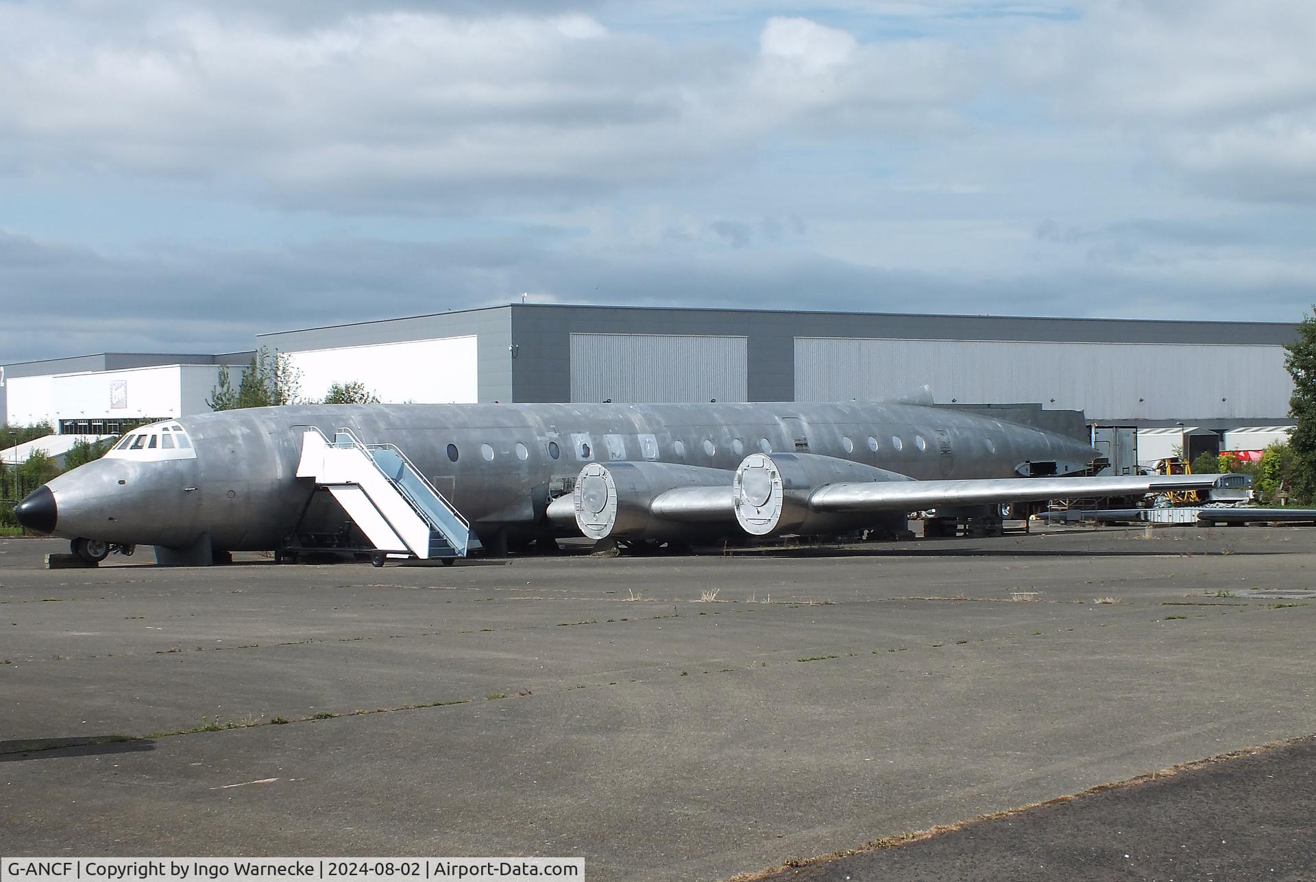 G-ANCF, 1959 Bristol 175 Britannia 308F C/N 12922, Bristol Britannia 308F being restored at the Speke Aerodrome Heritage Group Collection, behind the old terminal of Speke Airport, Liverpool