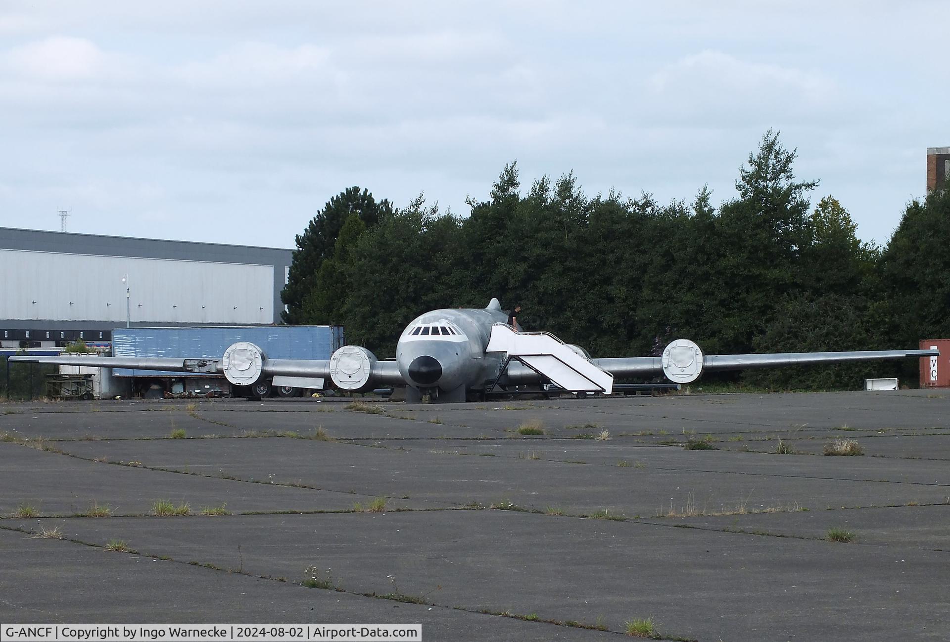 G-ANCF, 1959 Bristol 175 Britannia 308F C/N 12922, Bristol Britannia 308F being restored at the Speke Aerodrome Heritage Group Collection, behind the old terminal of Speke Airport, Liverpool