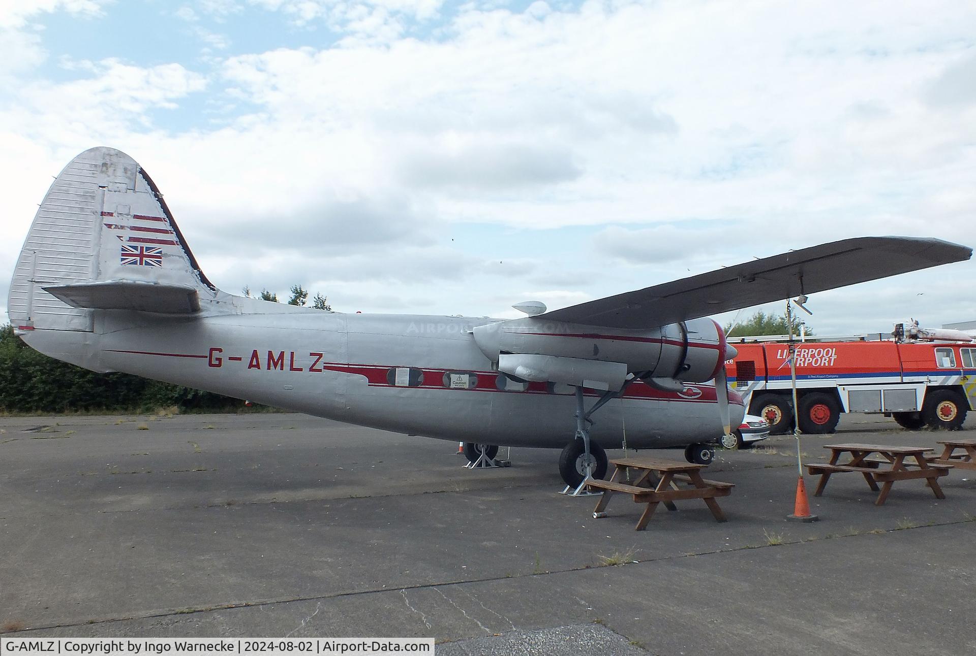 G-AMLZ, Percival P-50 Prince 6E C/N P50-46, Percival P.50 Prince 6E at the Speke Aerodrome Heritage Group Collection, behind the old terminal of Speke Airport, Liverpool