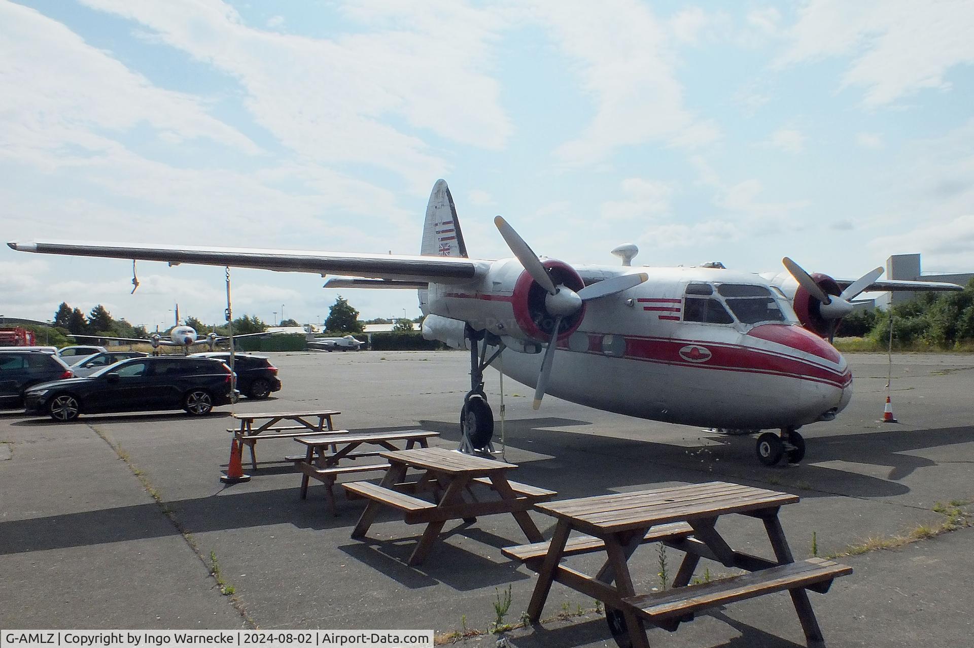 G-AMLZ, Percival P-50 Prince 6E C/N P50-46, Percival P.50 Prince 6E at the Speke Aerodrome Heritage Group Collection, behind the old terminal of Speke Airport, Liverpool
