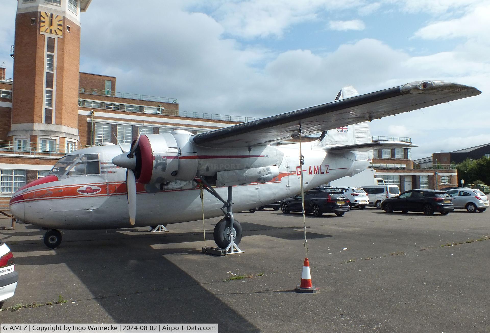 G-AMLZ, Percival P-50 Prince 6E C/N P50-46, Percival P.50 Prince 6E at the Speke Aerodrome Heritage Group Collection, behind the old terminal of Speke Airport, Liverpool