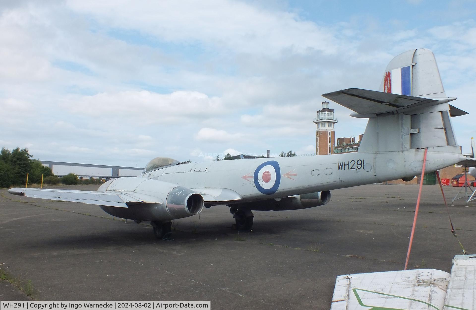 WH291, Gloster Meteor F.8 C/N Not found WH291, Gloster Meteor F8 at the Speke Aerodrome Heritage Group Collection, behind the old terminal of Speke Airport, Liverpool