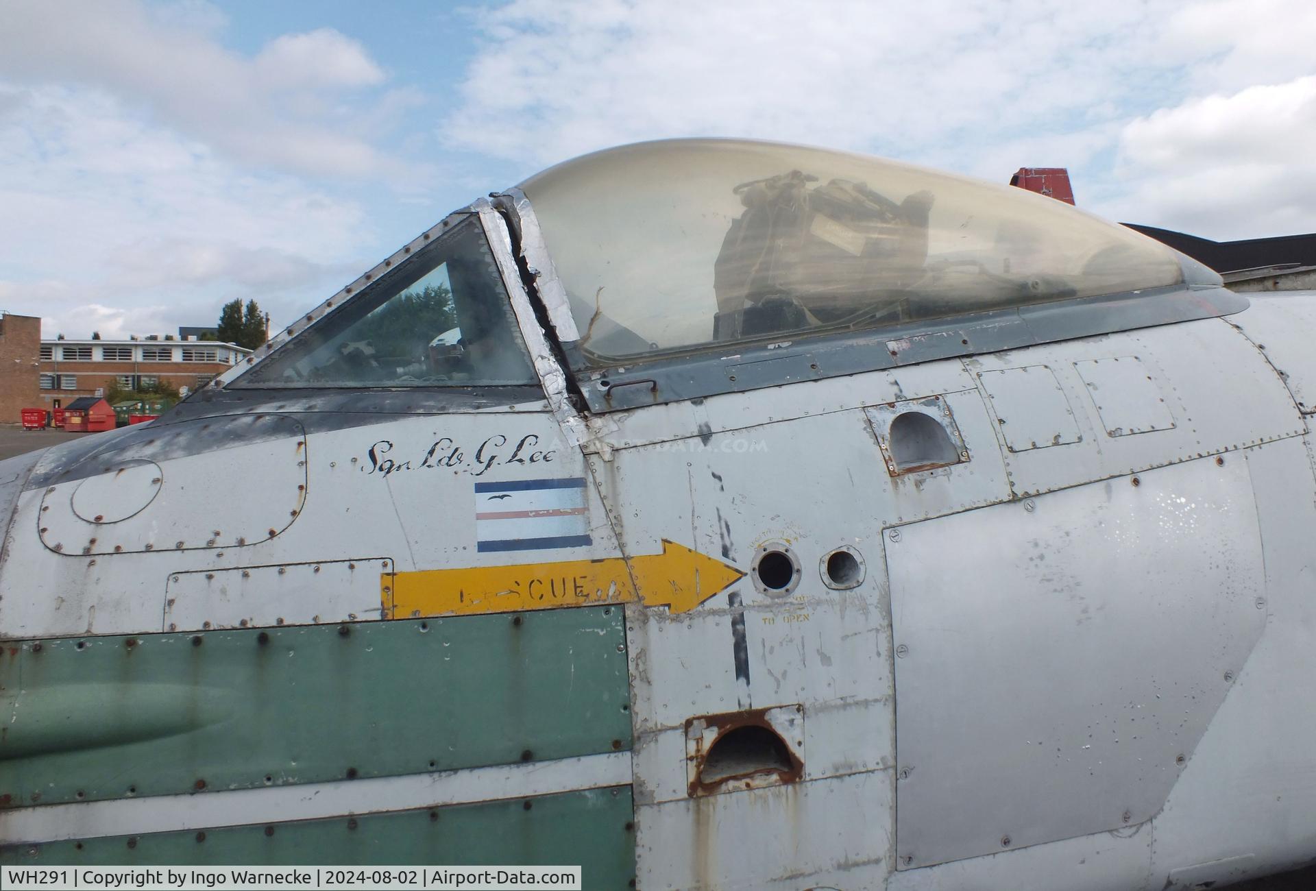 WH291, Gloster Meteor F.8 C/N Not found WH291, Gloster Meteor F8 at the Speke Aerodrome Heritage Group Collection, behind the old terminal of Speke Airport, Liverpool