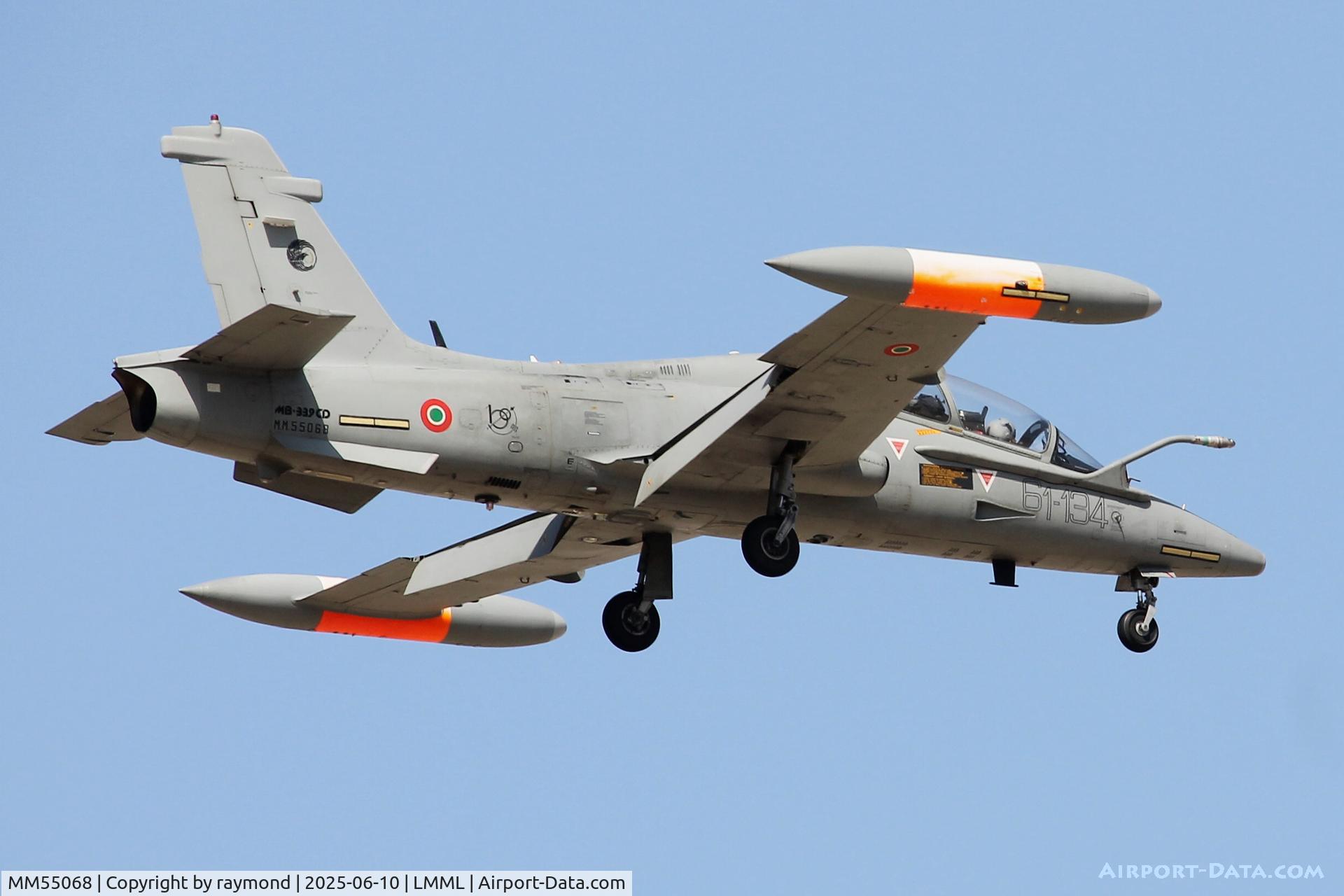 MM55068, Aermacchi MB-339CD C/N 6870/200/CD007, Italian Air Force Aermacchi MB-339CD reg MM55068/61-134 from 61 Stormo landing in Malta RW13.