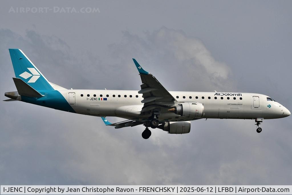 I-JENC, 2009 Embraer 190LR (ERJ-190-100LR) C/N 19000327, Frankfurt (FRA)	Bordeaux (BOD)	EN8902