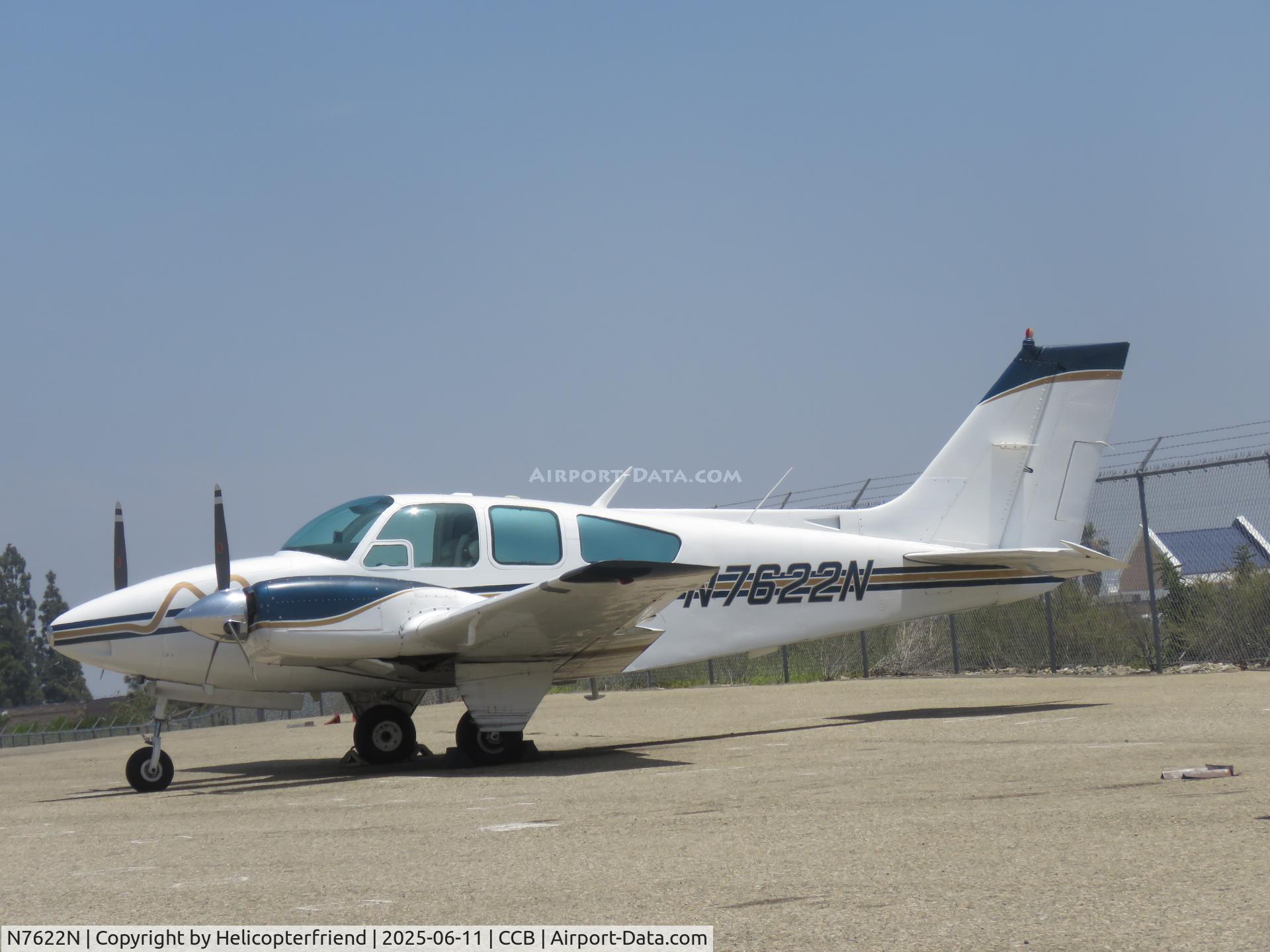 N7622N, 1968 Beech 95-B55 (T42A) Baron C/N TC-1140, Parked near south fence