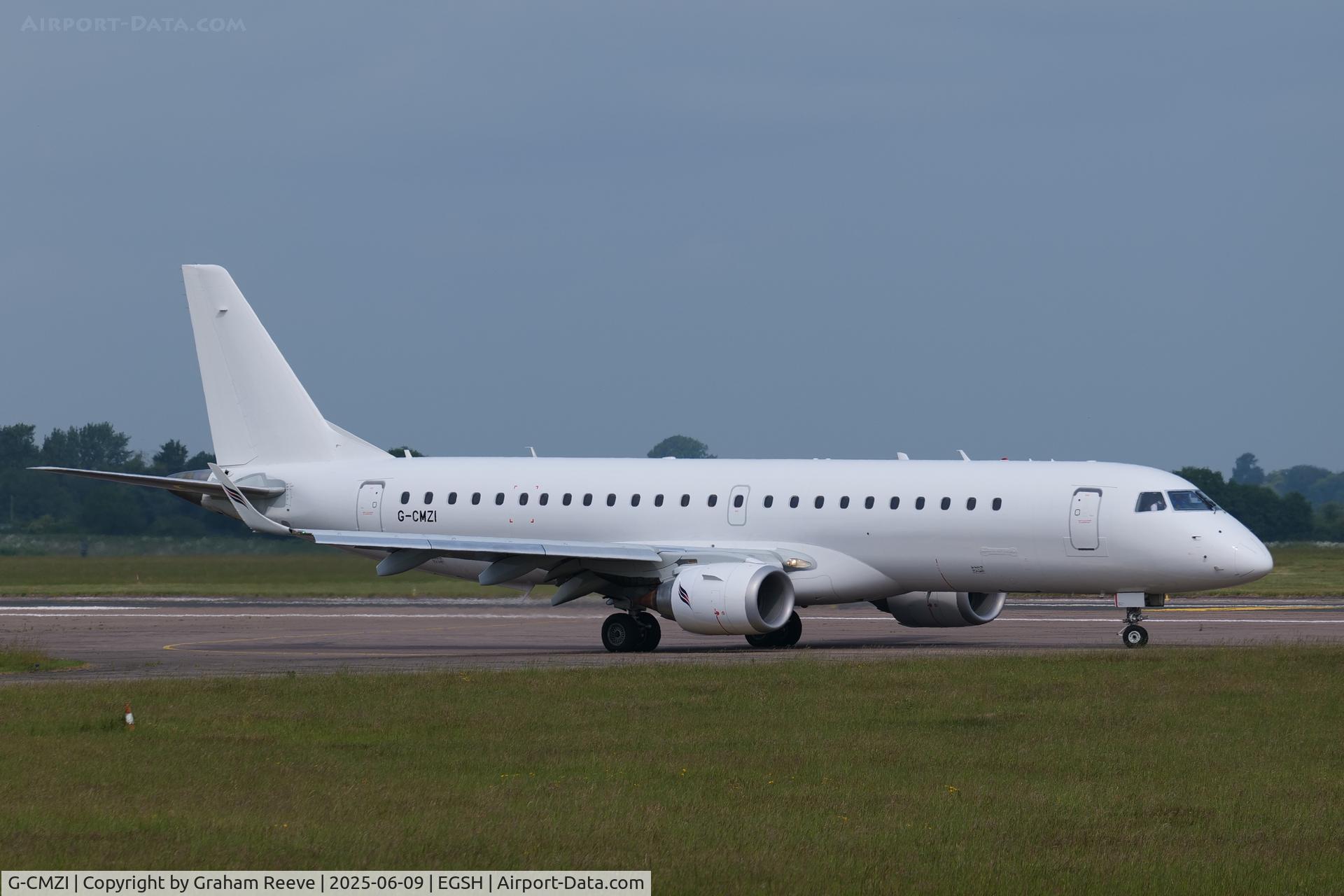 G-CMZI, 2014 Embraer ERJ-190 STD C/N 19000661, Departing from Norwich.