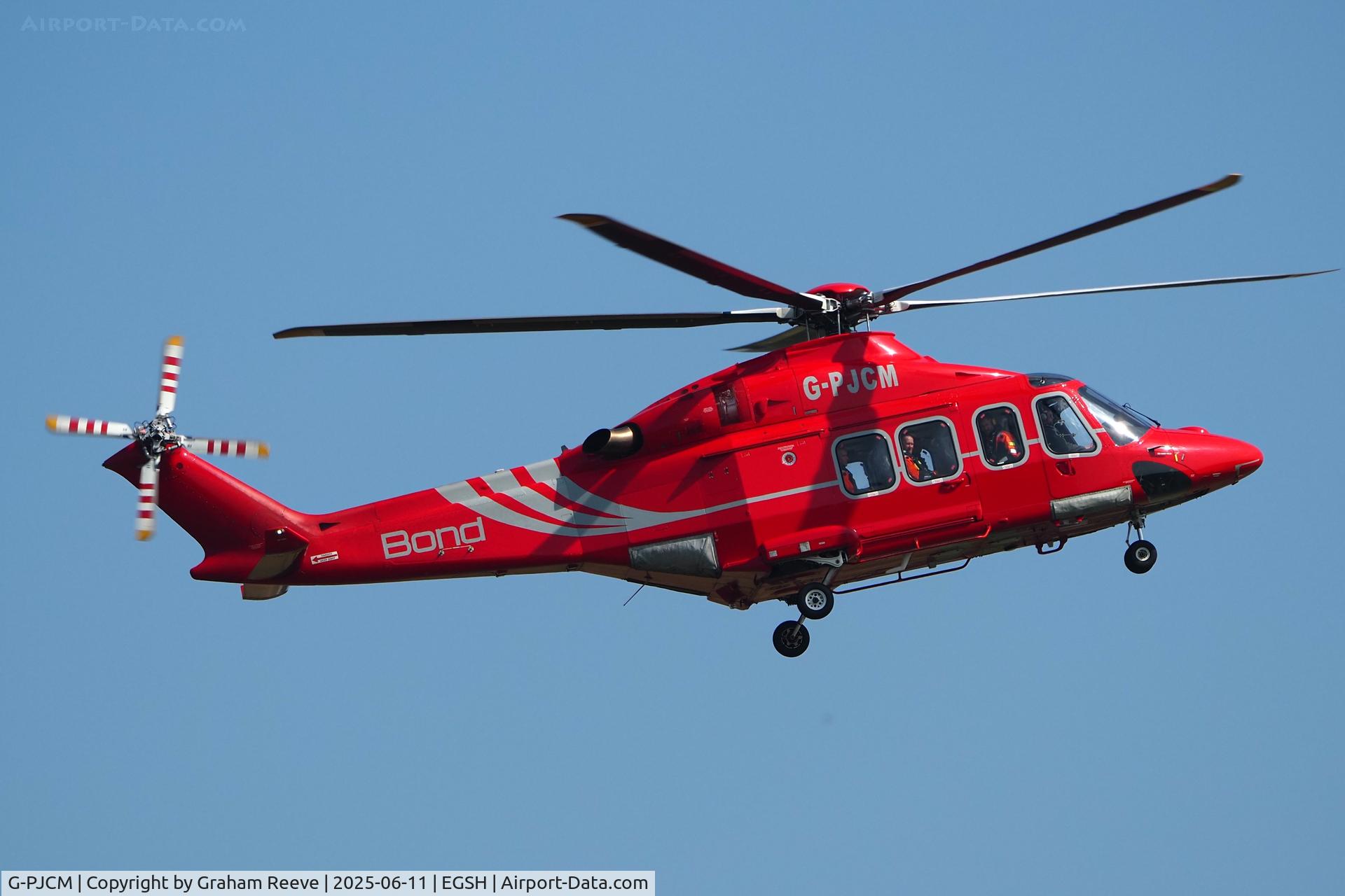 G-PJCM, 2009 Agusta Aerospace Corporation AW 139 C/N 41207, Landing at Norwich.