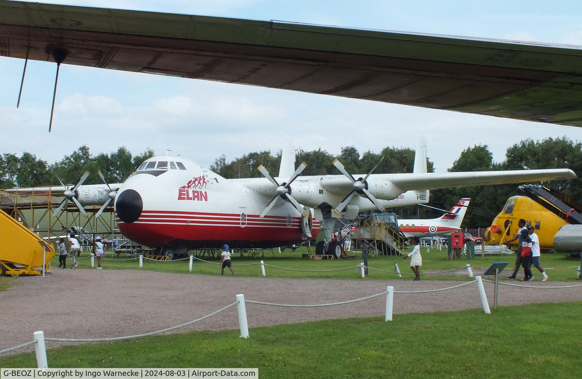 G-BEOZ, 1960 Armstrong Whitworth AW650 Argosy 101 C/N 6660, Armstrong Whitworth AW.650 Argosy 101 at the East Midlands Aeropark, Castle Donington
