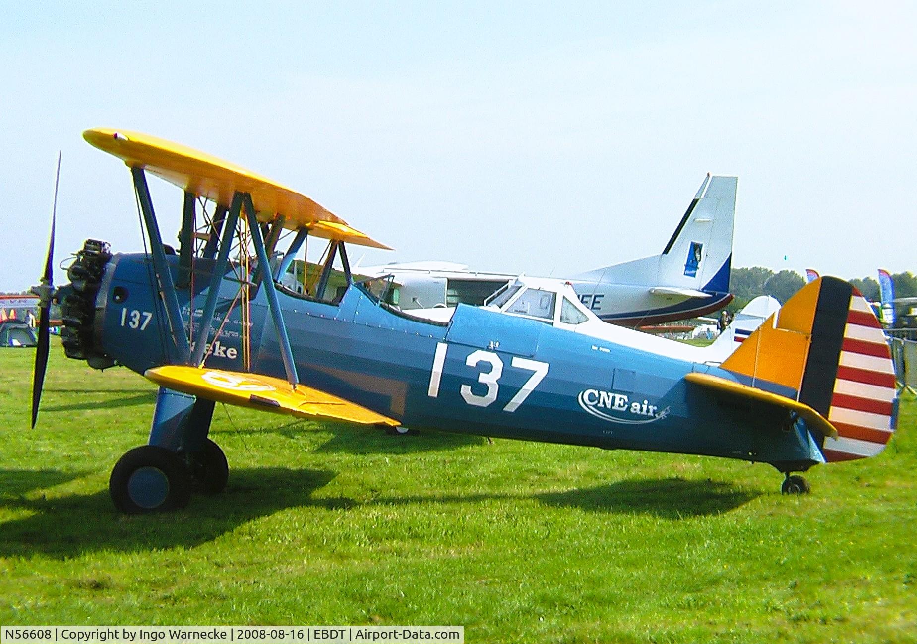 N56608, 1942 Boeing A75N1 (PT-17) C/N 75-2888, Boeing (Stearman) A75N1 (PT-17) at the 2008 Fly-in Diest airfield