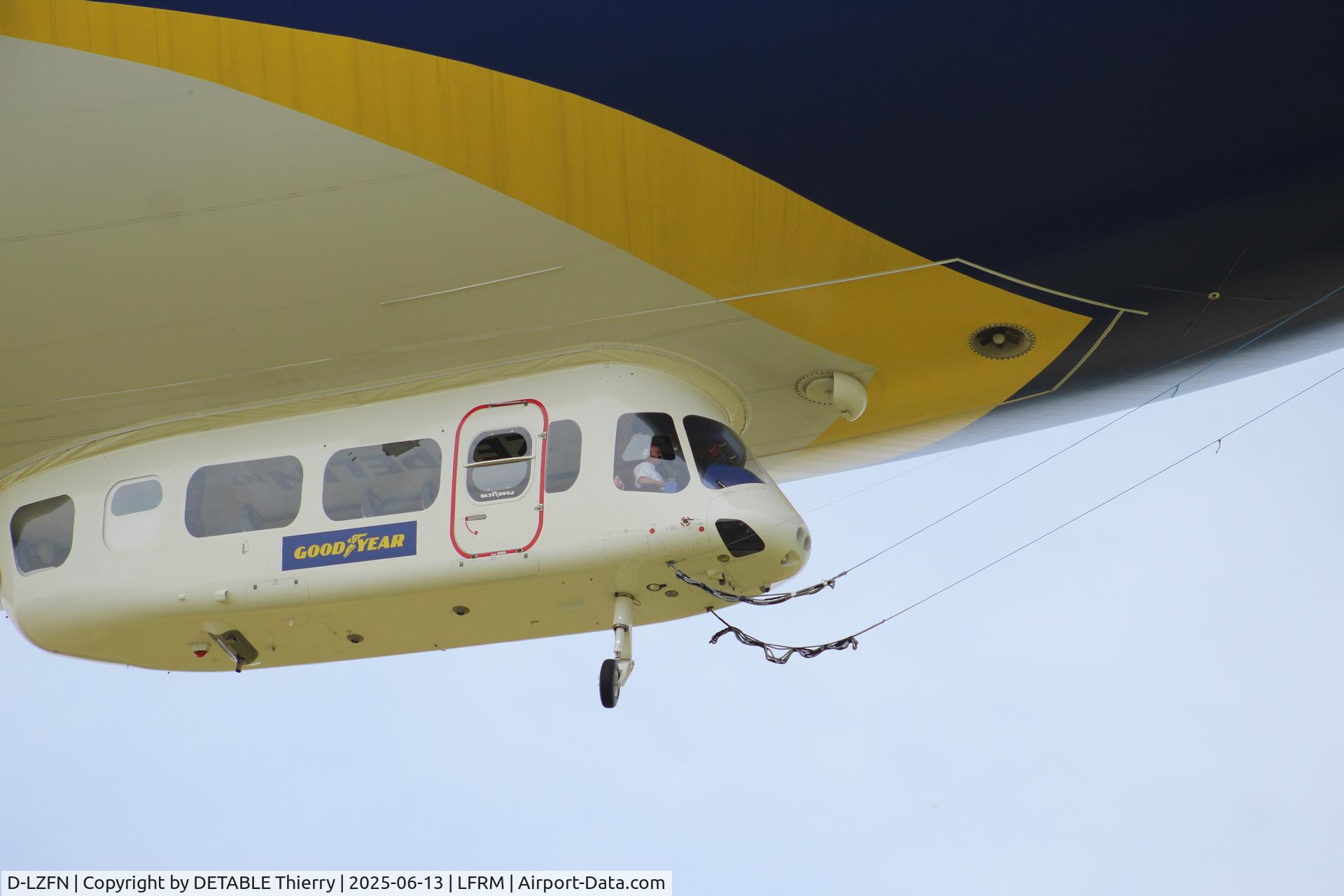 D-LZFN, 1997 Zeppelin LZ N07-100 C/N 001, The ZEPPELIN NT07 for GOODYEAR, 24H Le Mans 2025. The airship is based for the race in a field at RUAUDIN.