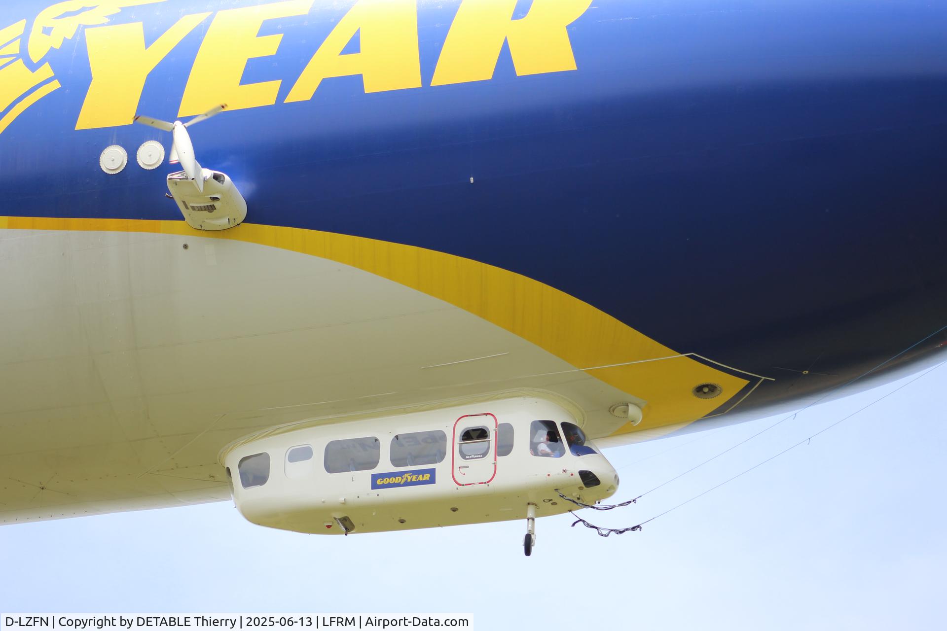 D-LZFN, 1997 Zeppelin LZ N07-100 C/N 001, The ZEPPELIN NT07 for GOODYEAR, 24H Le Mans 2025. The airship is based for the race in a field at RUAUDIN.