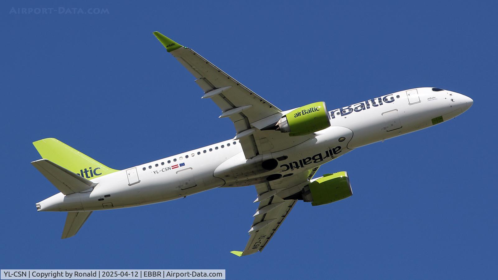 YL-CSN, 2018 Airbus A220-300 C/N 55043, at ebbr