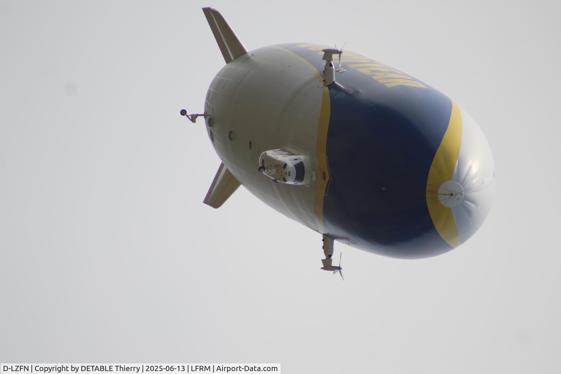 D-LZFN, 1997 Zeppelin LZ N07-100 C/N 001, The ZEPPELIN NT07 for GOODYEAR, 24H Le Mans 2025. The airship is based for the race in a field at RUAUDIN.