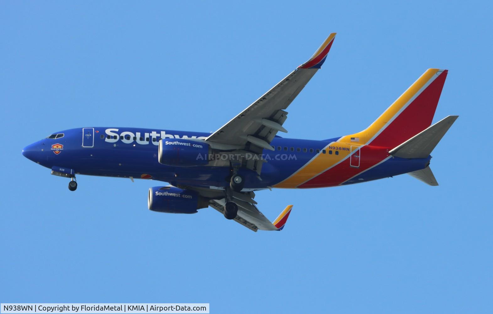 N938WN, 2009 Boeing 737-7H4 C/N 36645, SWA 737 zx stl-mia