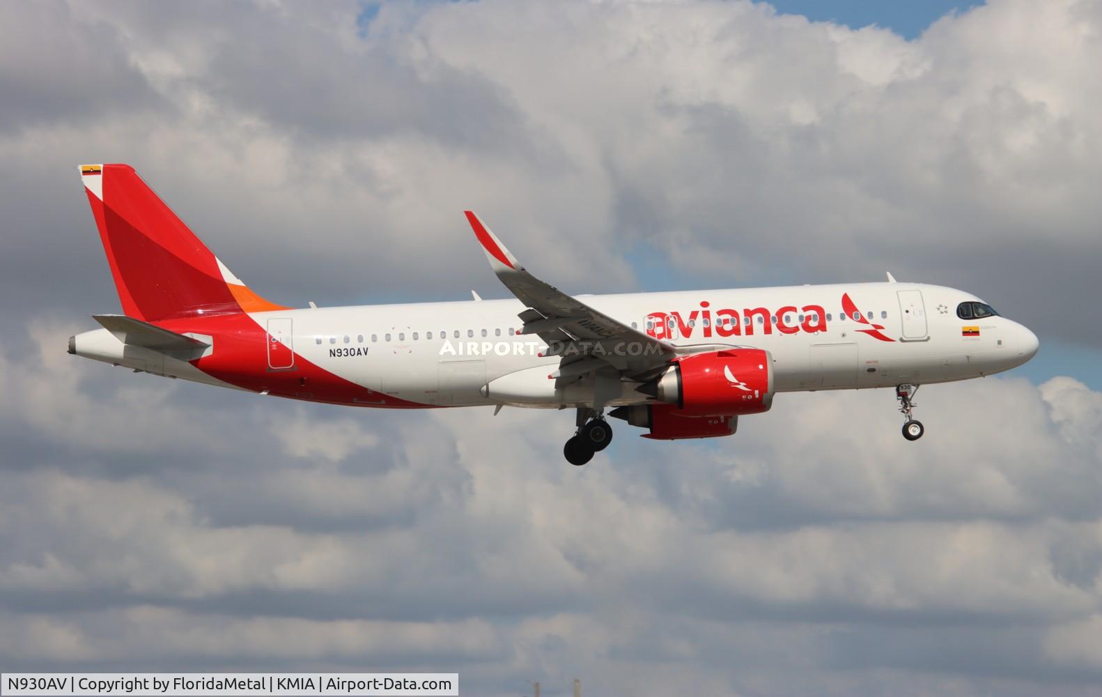 N930AV, 2023 Airbus A320-251N C/N 11685, AVA A32N zx mga, mnmg-mia