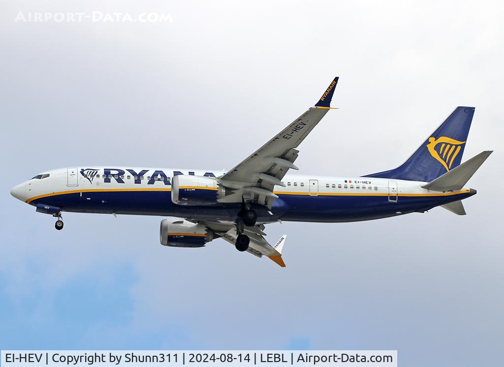 EI-HEV, 2019 Boeing 737-8-200 MAX C/N 62309, Landing rwy 24R