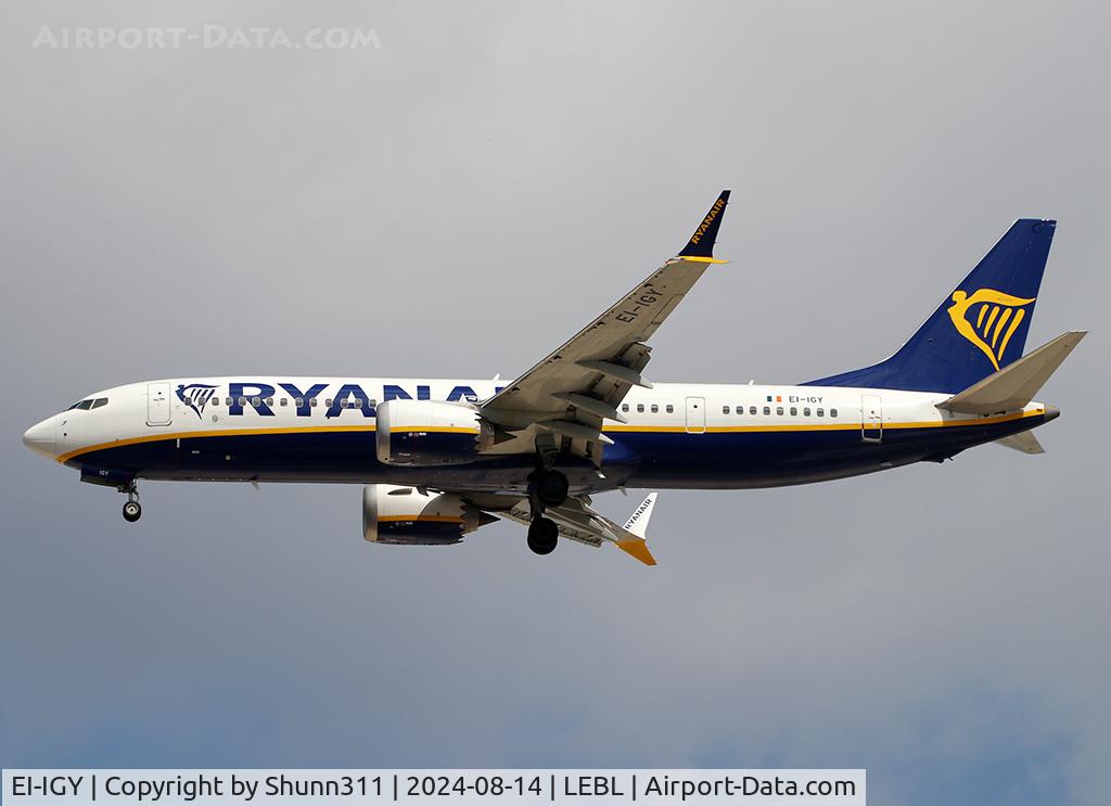 EI-IGY, Boeing 737- MAX 8 C/N 67078, Landing rwy 24R