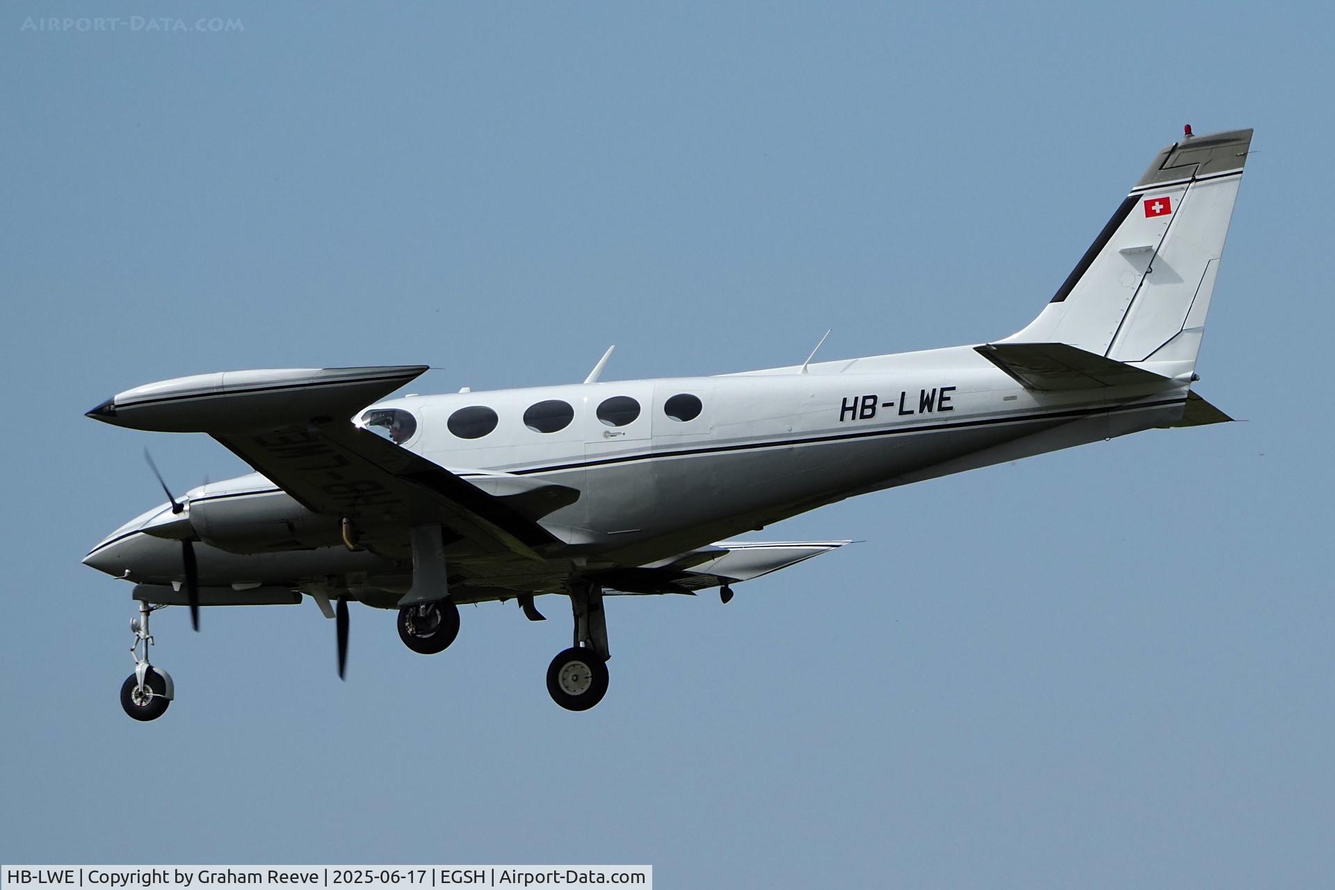 HB-LWE, , Landing at Norwich.