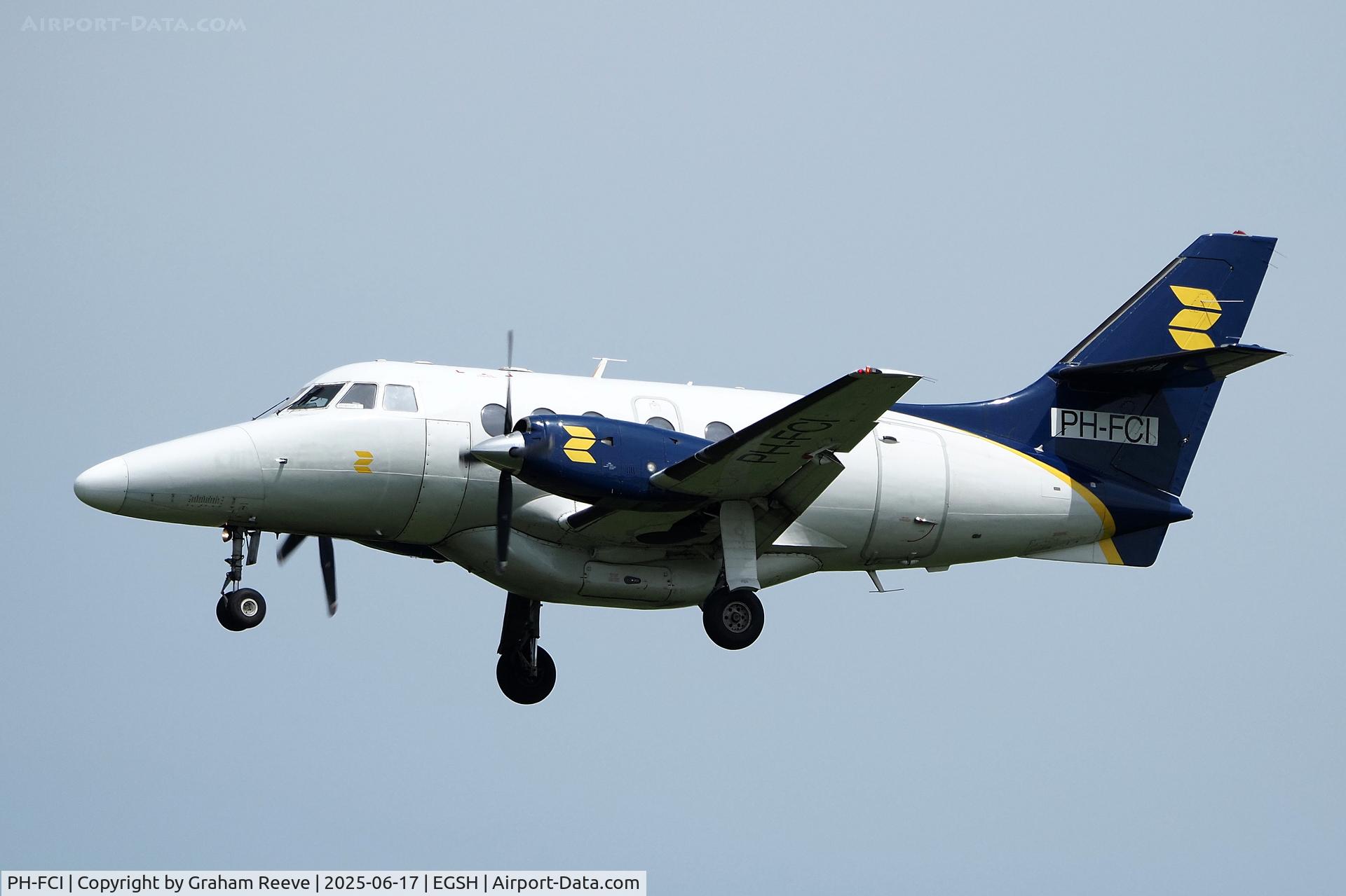 PH-FCI, 1989 British Aerospace BAe-3201 Jetstream C/N 854, Landing at Norwich.