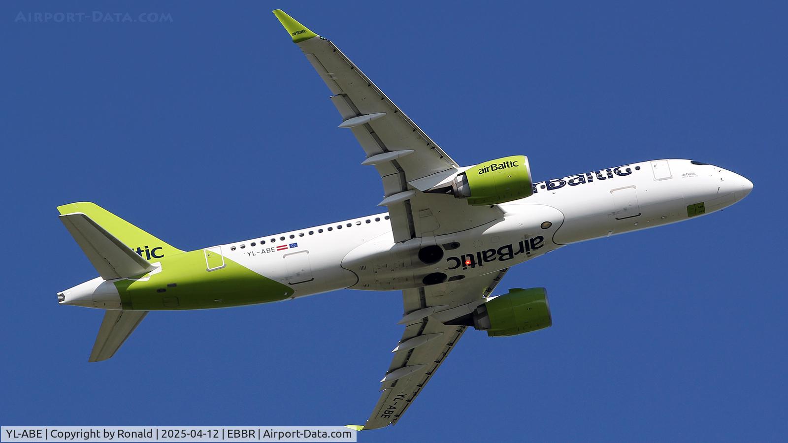 YL-ABE, 2021 Airbus A220-300 C/N 55131, at ebbr
