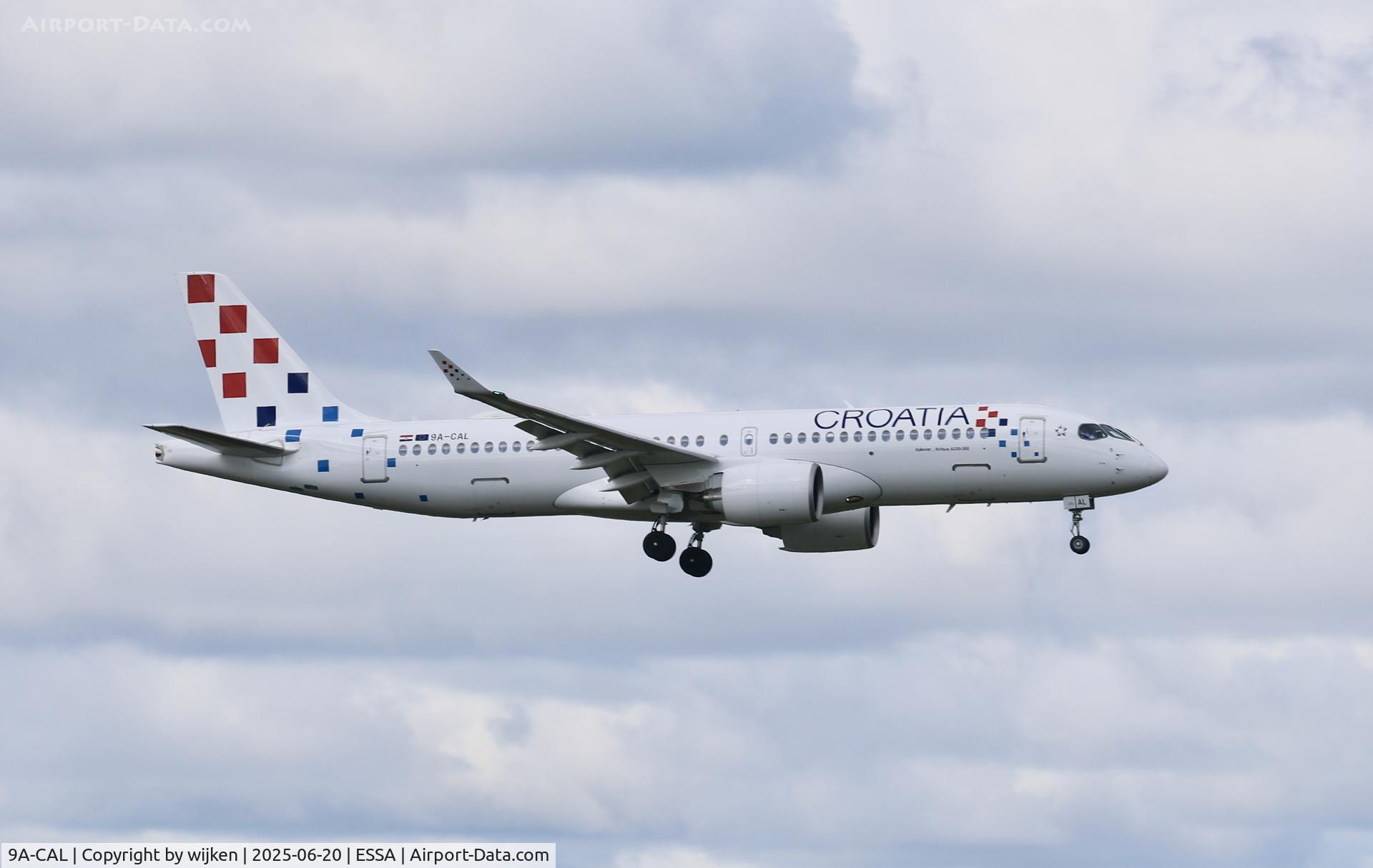 9A-CAL, 2025 Airbus A220-300 C/N 55350, Rwy 01L